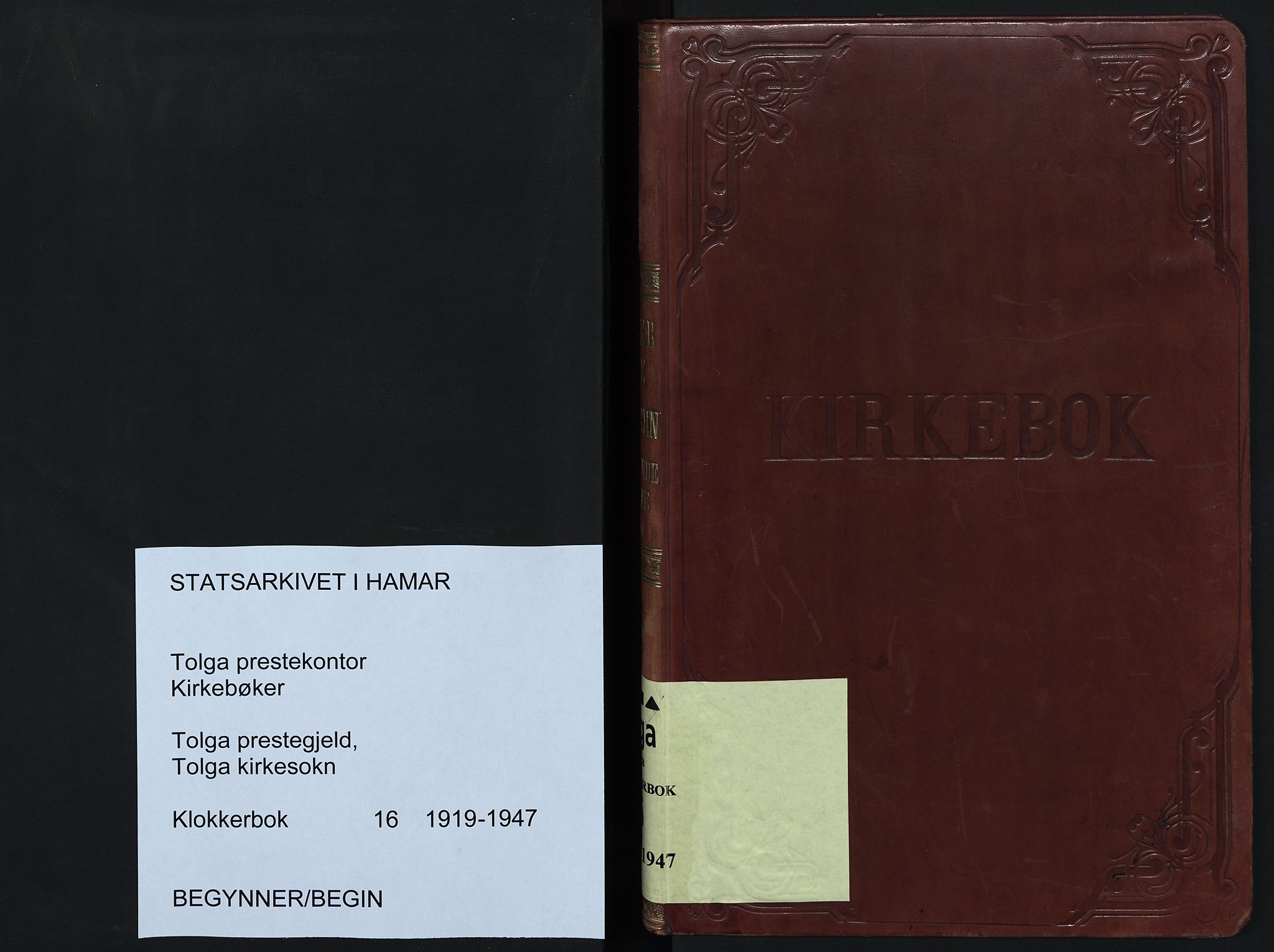 Tolga prestekontor, SAH/PREST-062/L/L0016: Parish register (copy) no. 16, 1919-1947