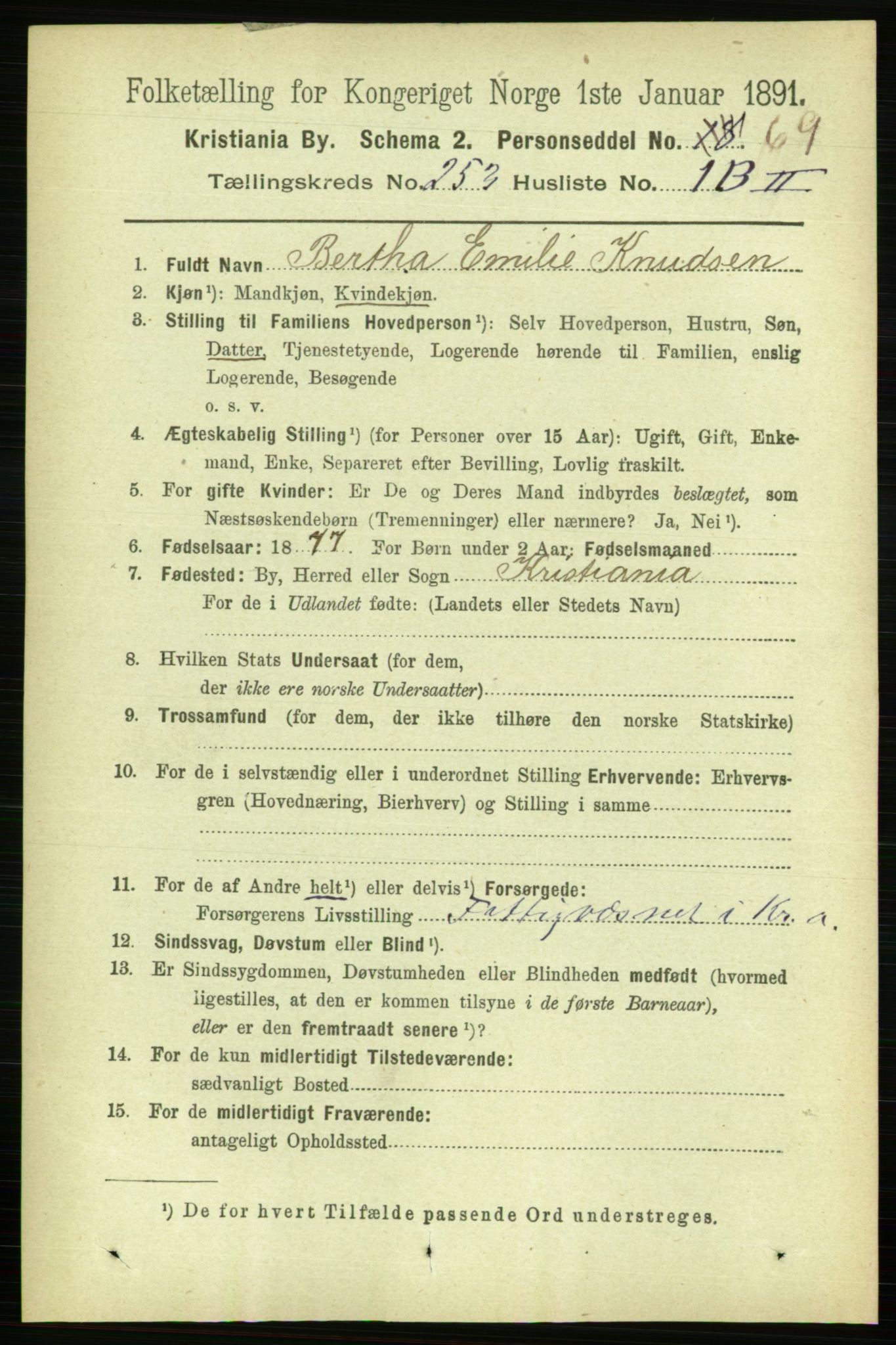 RA, 1891 census for 0301 Kristiania, 1891, p. 153842