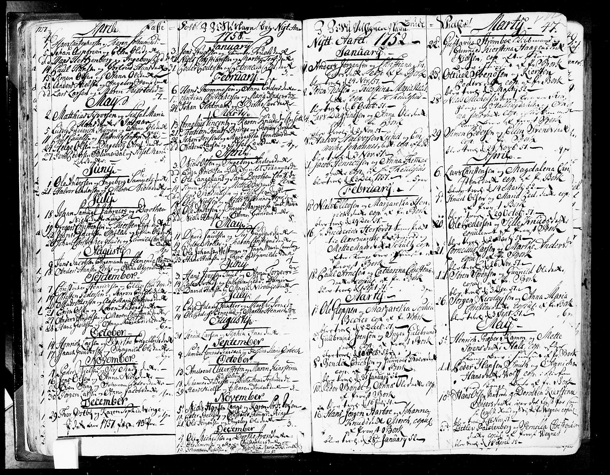 Oslo domkirke Kirkebøker, SAO/A-10752/F/Fa/L0004: Parish register (official) no. 4, 1743-1786, p. 46-47