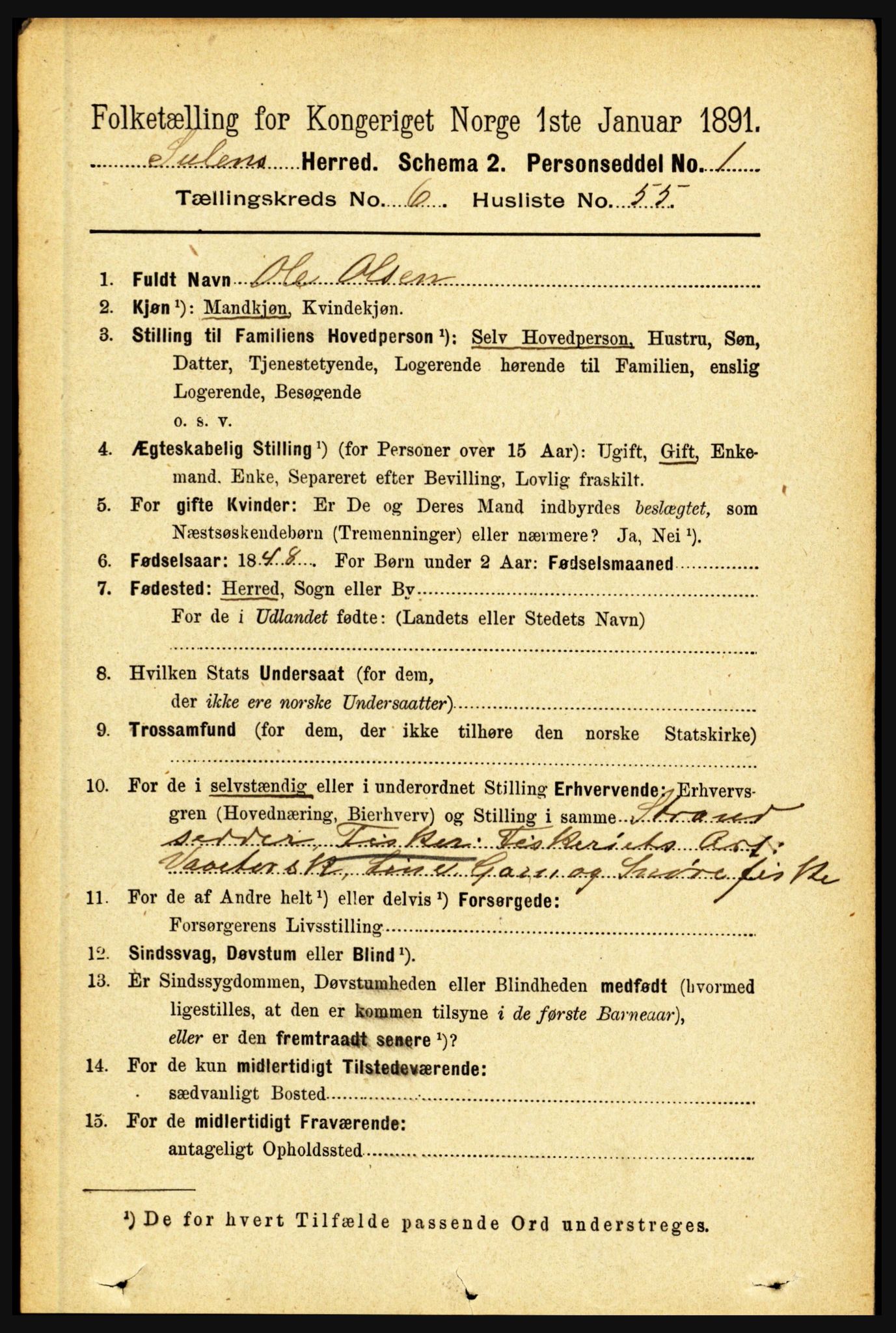 RA, 1891 census for 1412 Solund, 1891, p. 2314