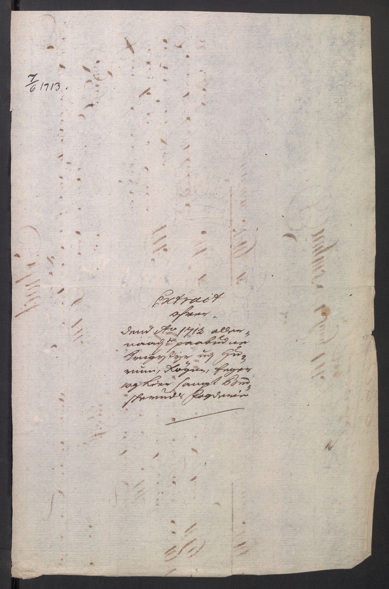 Stattholderembetet 1572-1771, AV/RA-EA-2870/El/L0054/0001: Forskjellige pakkesaker / Ekstrakter av stiftamtstueregnskap og fogderegnskap, 1712-1715, p. 10