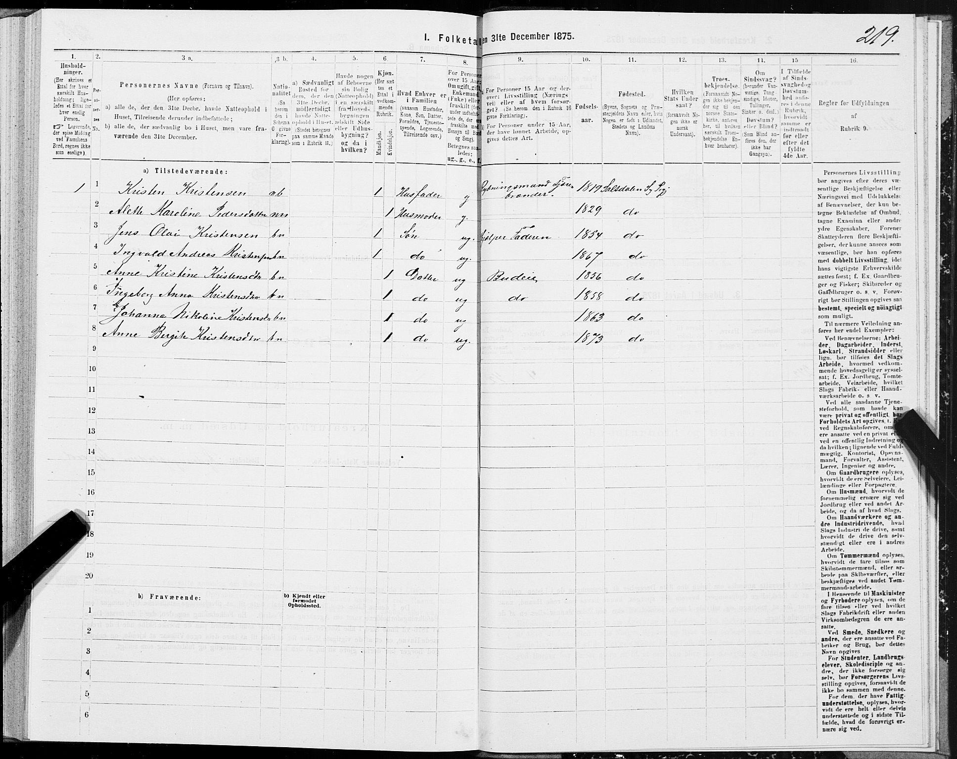 SAT, 1875 census for 1840P Saltdal, 1875, p. 2219