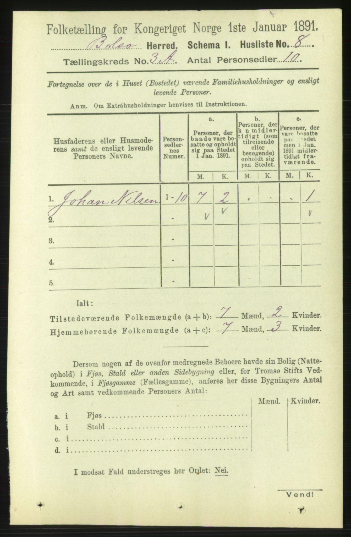 RA, 1891 census for 1544 Bolsøy, 1891, p. 1743