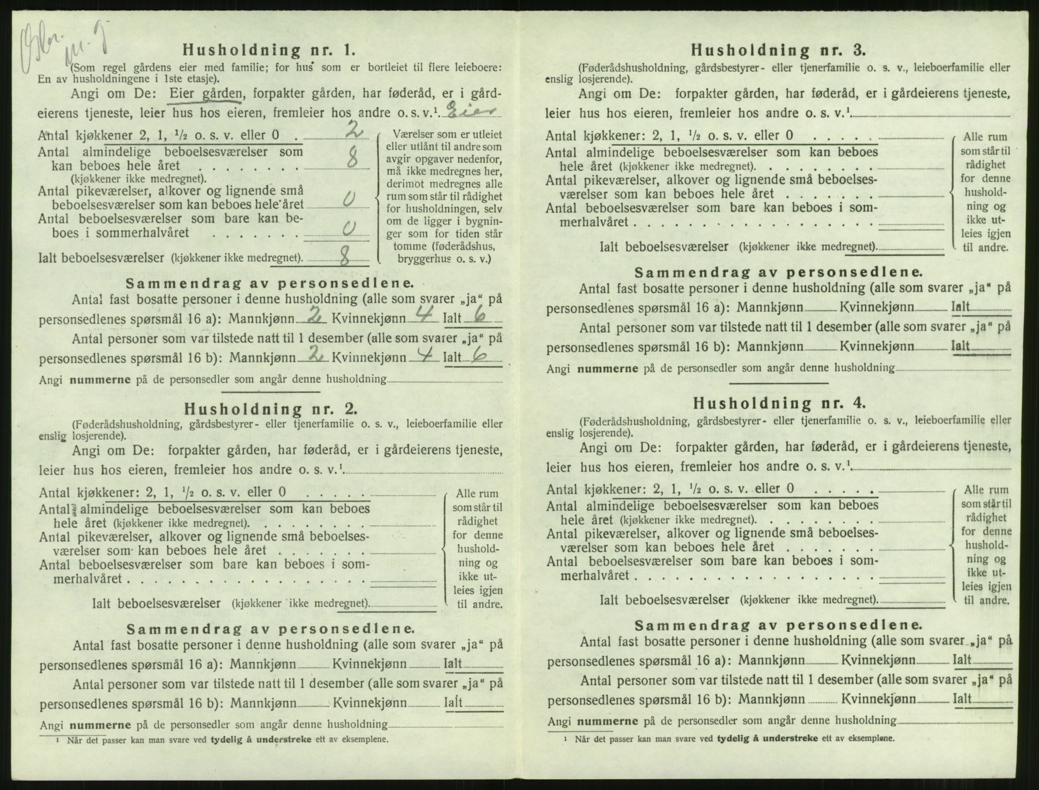 SAT, 1920 census for Borgund, 1920, p. 695