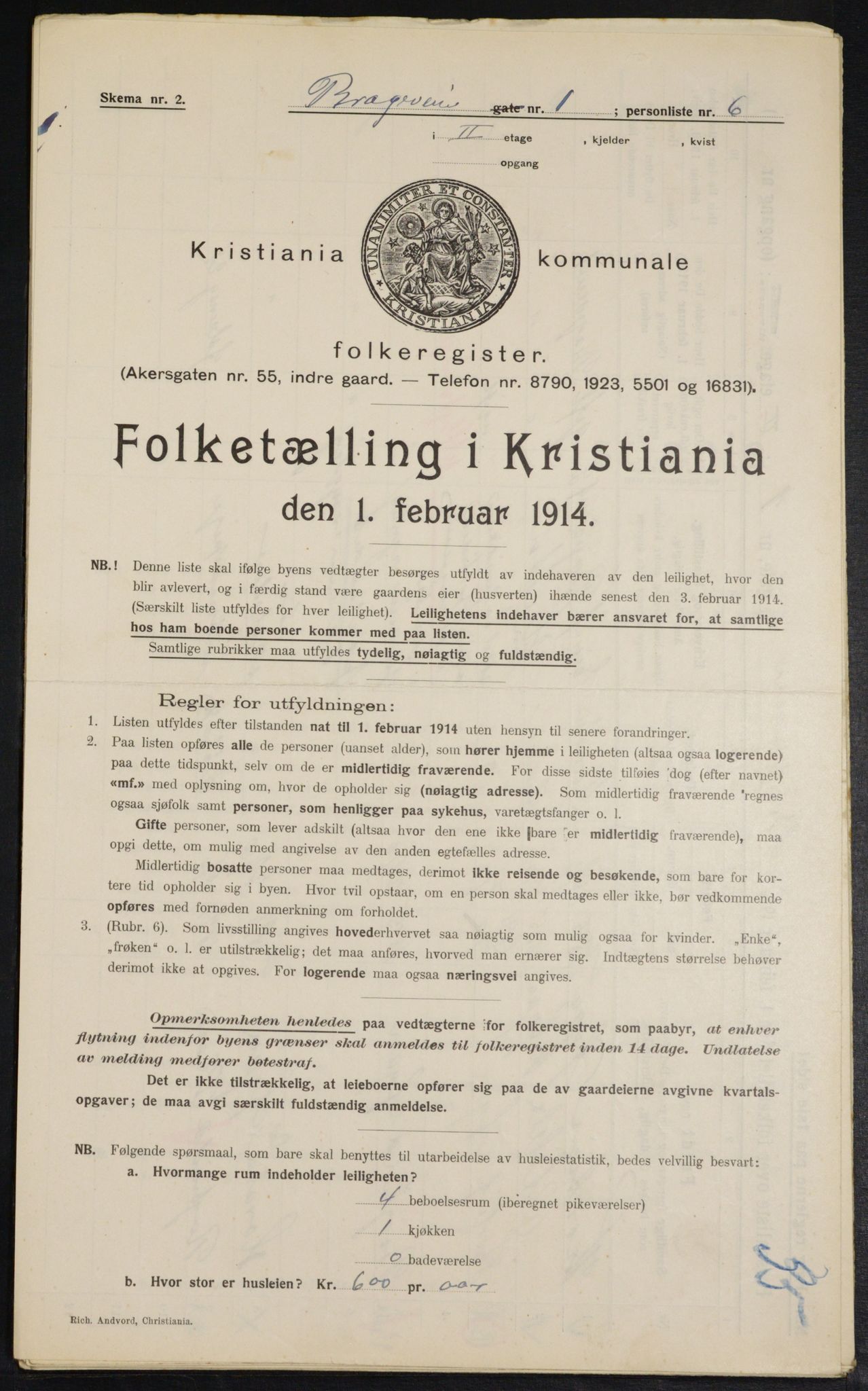 OBA, Municipal Census 1914 for Kristiania, 1914, p. 8064