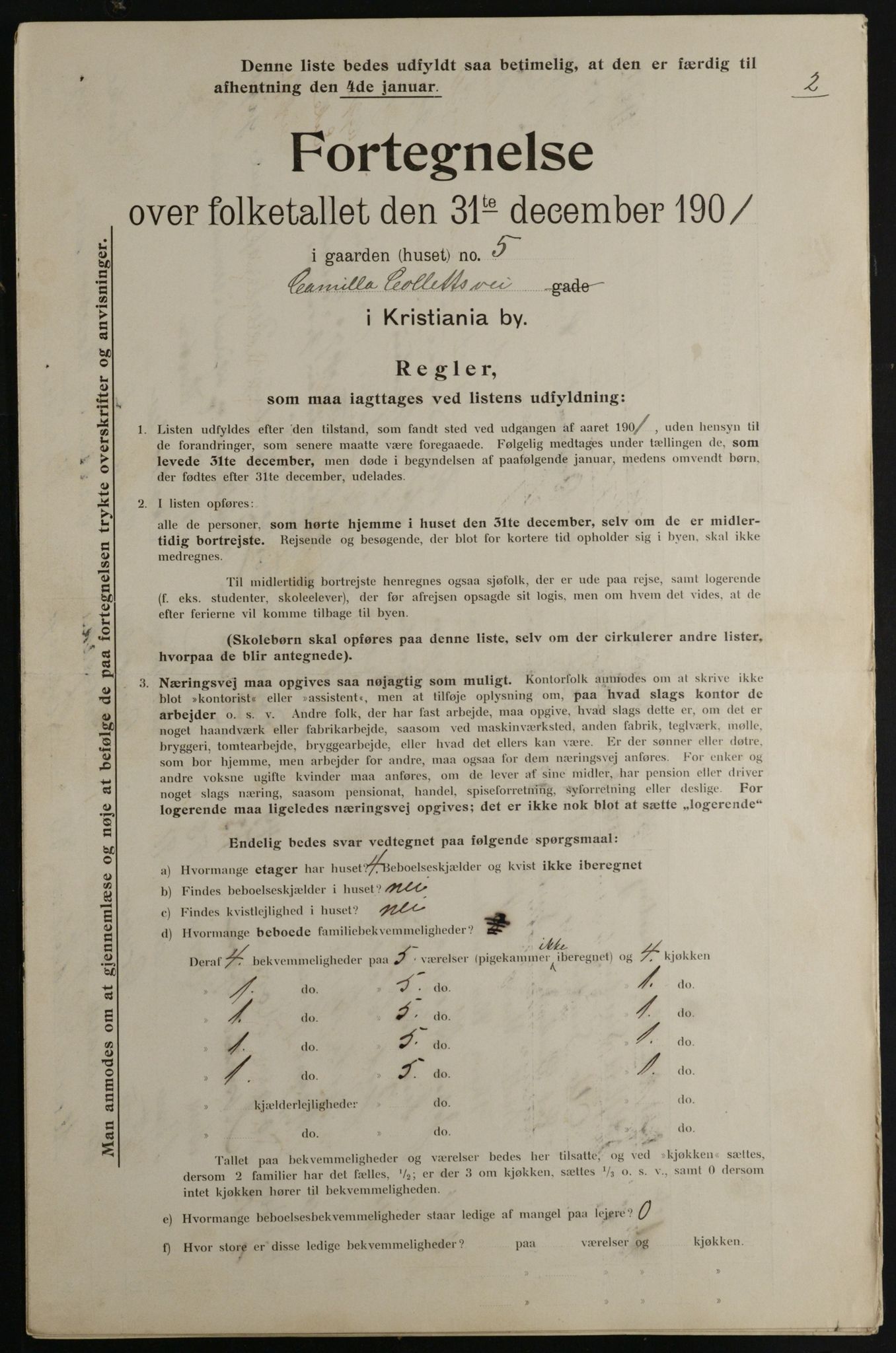 OBA, Municipal Census 1901 for Kristiania, 1901, p. 1903