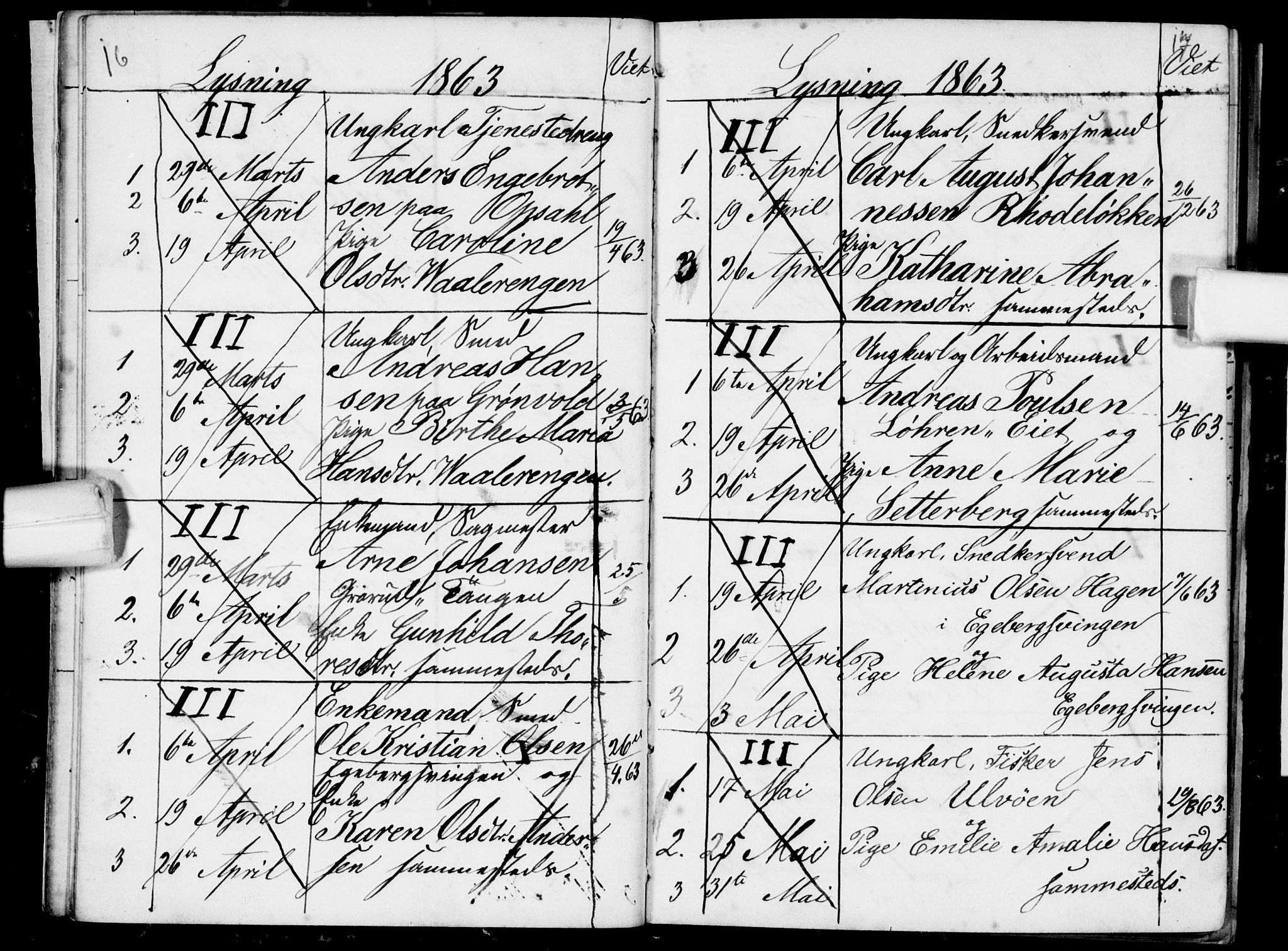 Østre Aker prestekontor Kirkebøker, AV/SAO-A-10840/H/Ha/L0002: Banns register no. I 2, 1861-1872, p. 16-17