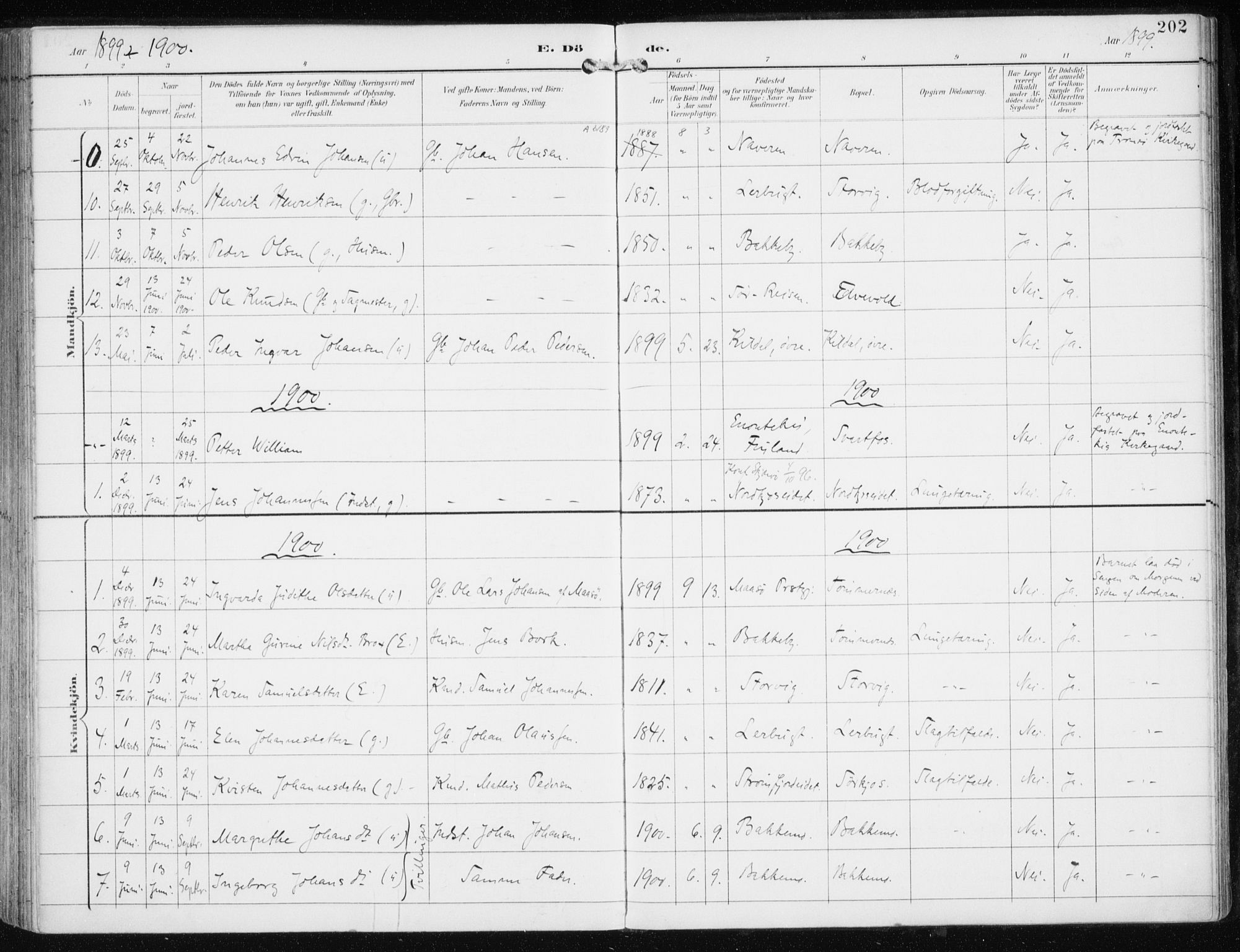 Skjervøy sokneprestkontor, SATØ/S-1300/H/Ha/Haa/L0017kirke: Parish register (official) no. 17, 1895-1911, p. 202