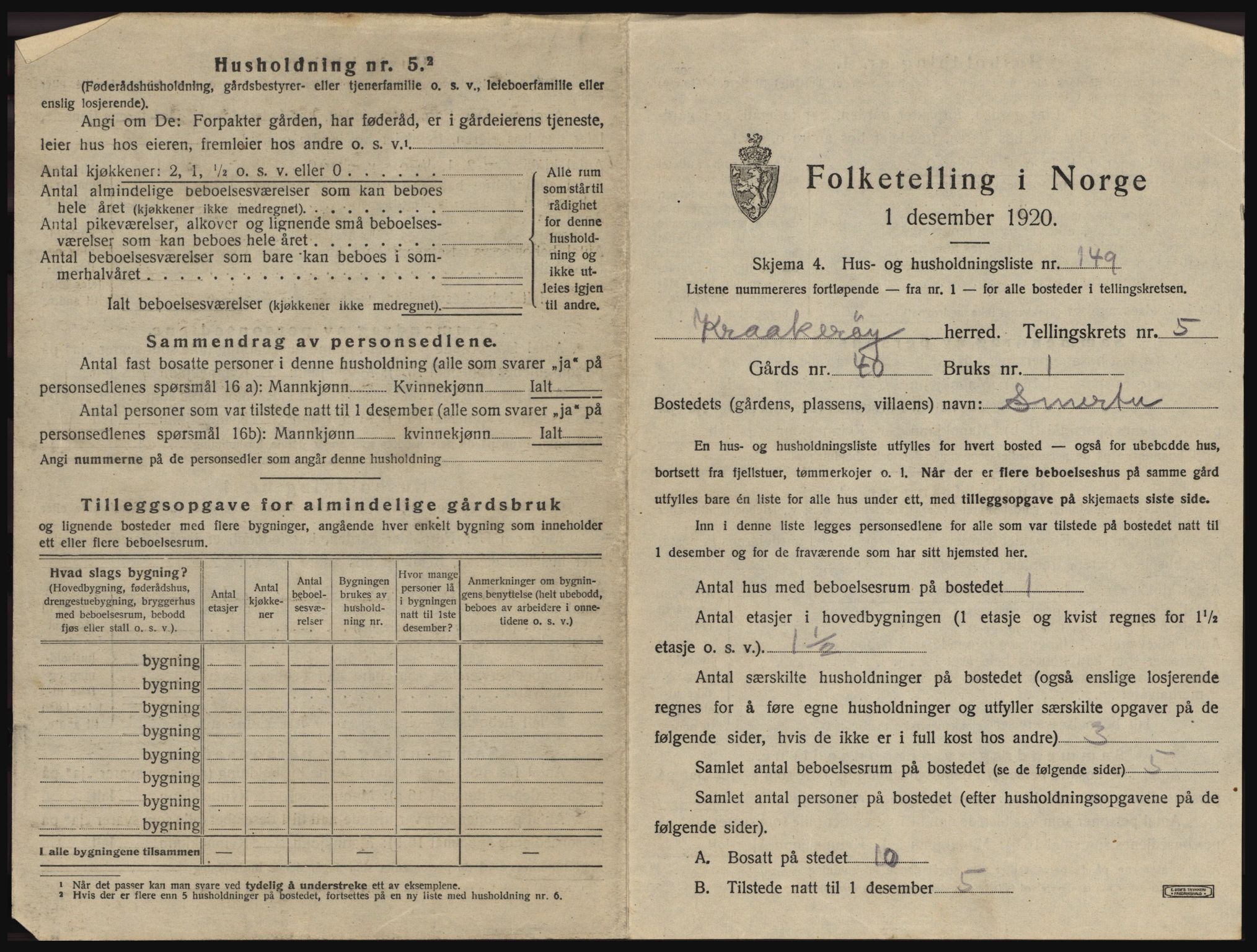 SAO, 1920 census for Kråkerøy, 1920, p. 1016