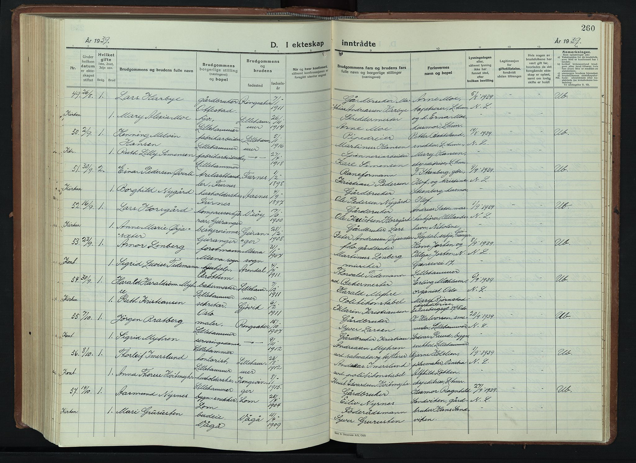 Lillehammer prestekontor, SAH/PREST-088/H/Ha/Hab/L0003: Parish register (copy) no. 3, 1927-1943, p. 260