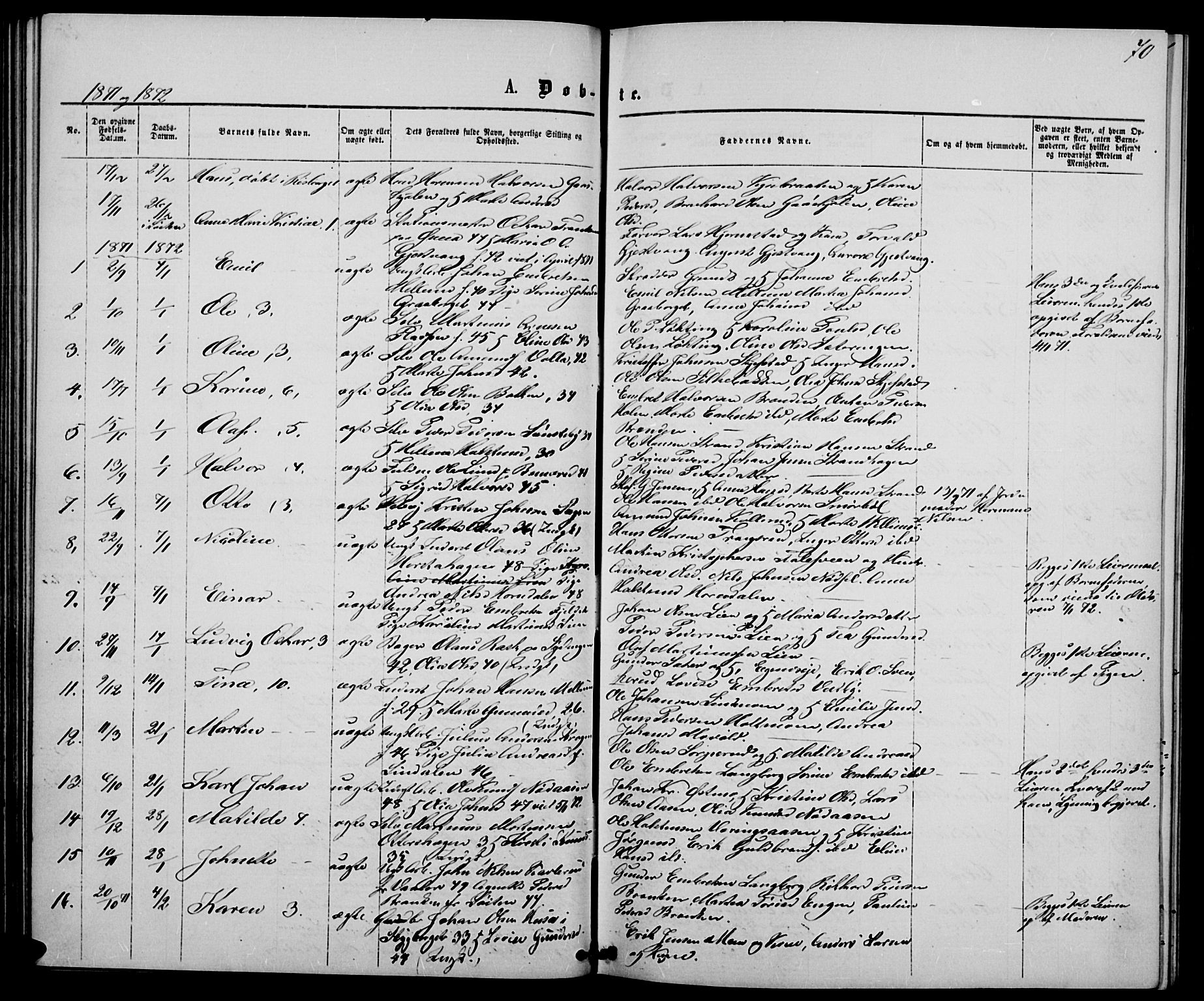 Elverum prestekontor, AV/SAH-PREST-044/H/Ha/Hab/L0004: Parish register (copy) no. 4, 1866-1874, p. 70