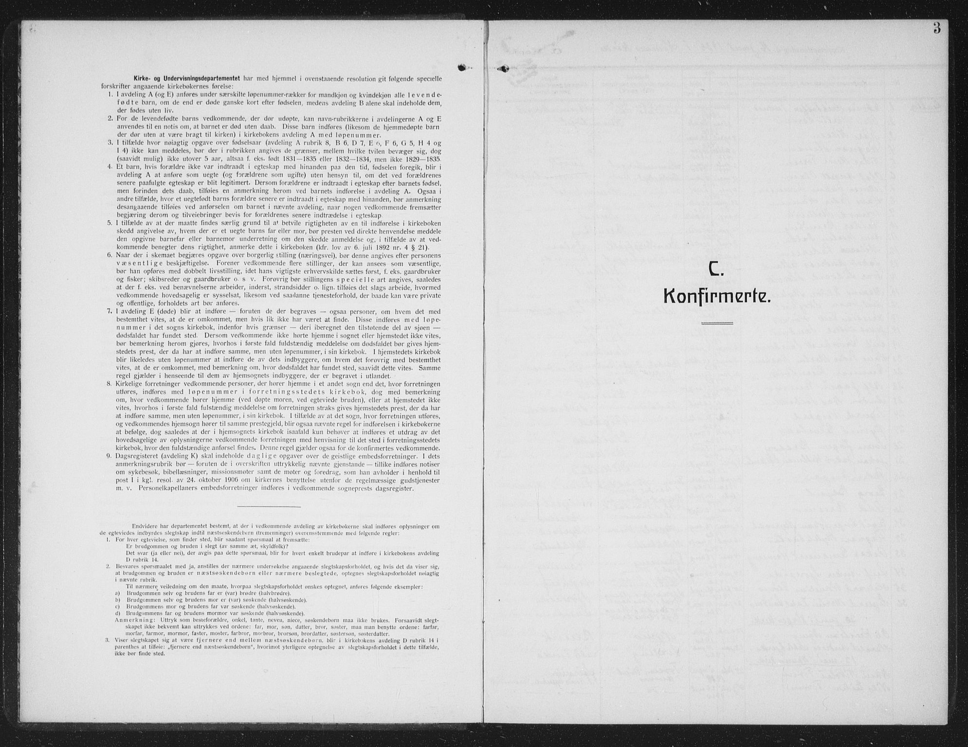 Ministerialprotokoller, klokkerbøker og fødselsregistre - Nordland, SAT/A-1459/825/L0371: Parish register (copy) no. 825C08, 1907-1940, p. 3