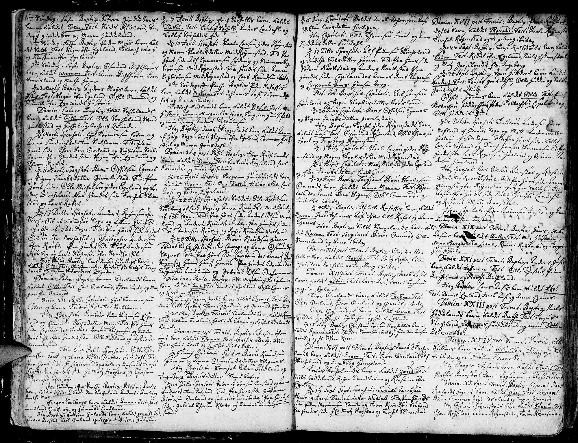 Kvinesdal sokneprestkontor, SAK/1111-0026/F/Fa/Fab/L0001: Parish register (official) no. A 1 /1, 1710-1788, p. 16