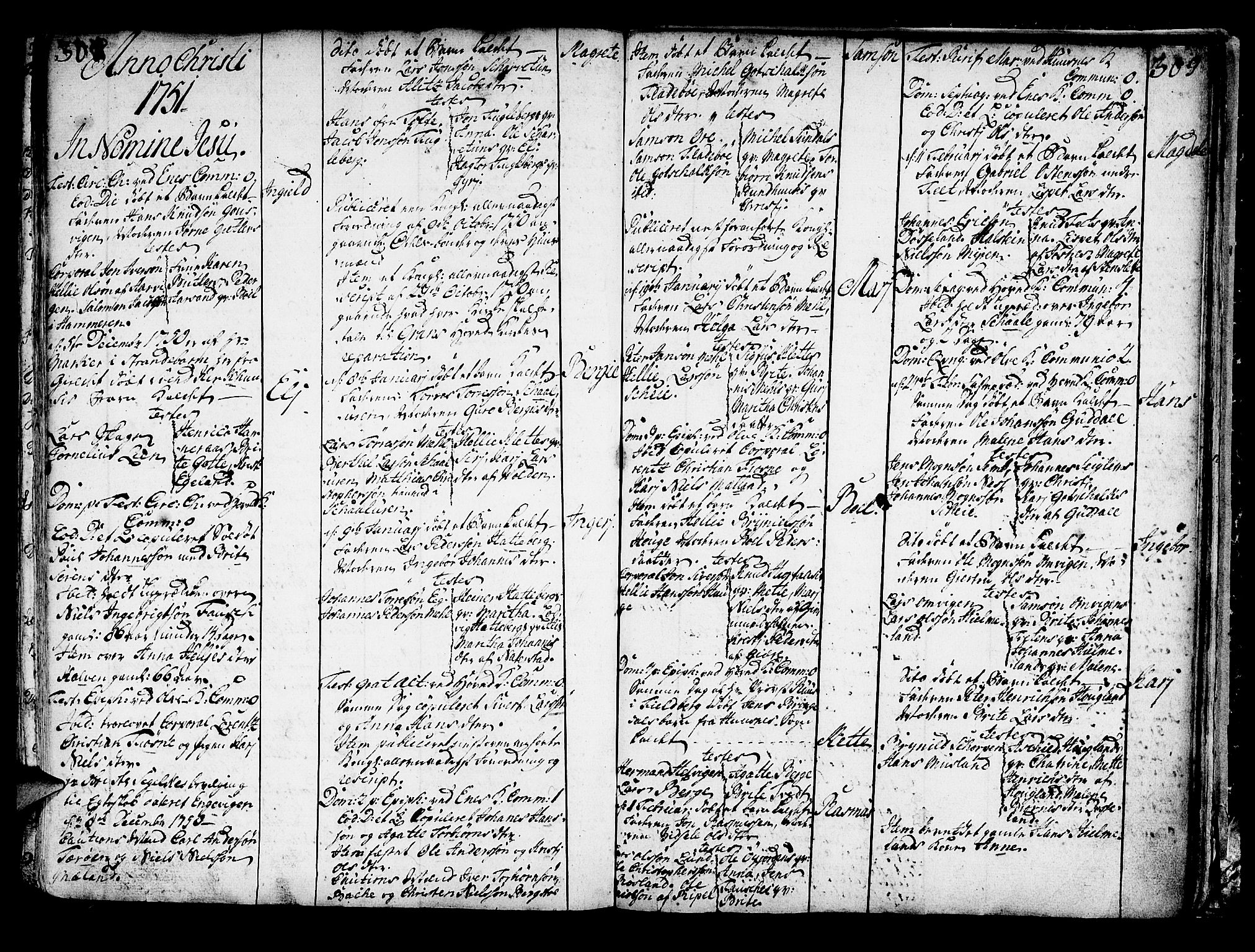 Kvinnherad sokneprestembete, AV/SAB-A-76401/H/Haa: Parish register (official) no. A 2, 1710-1753, p. 308-309