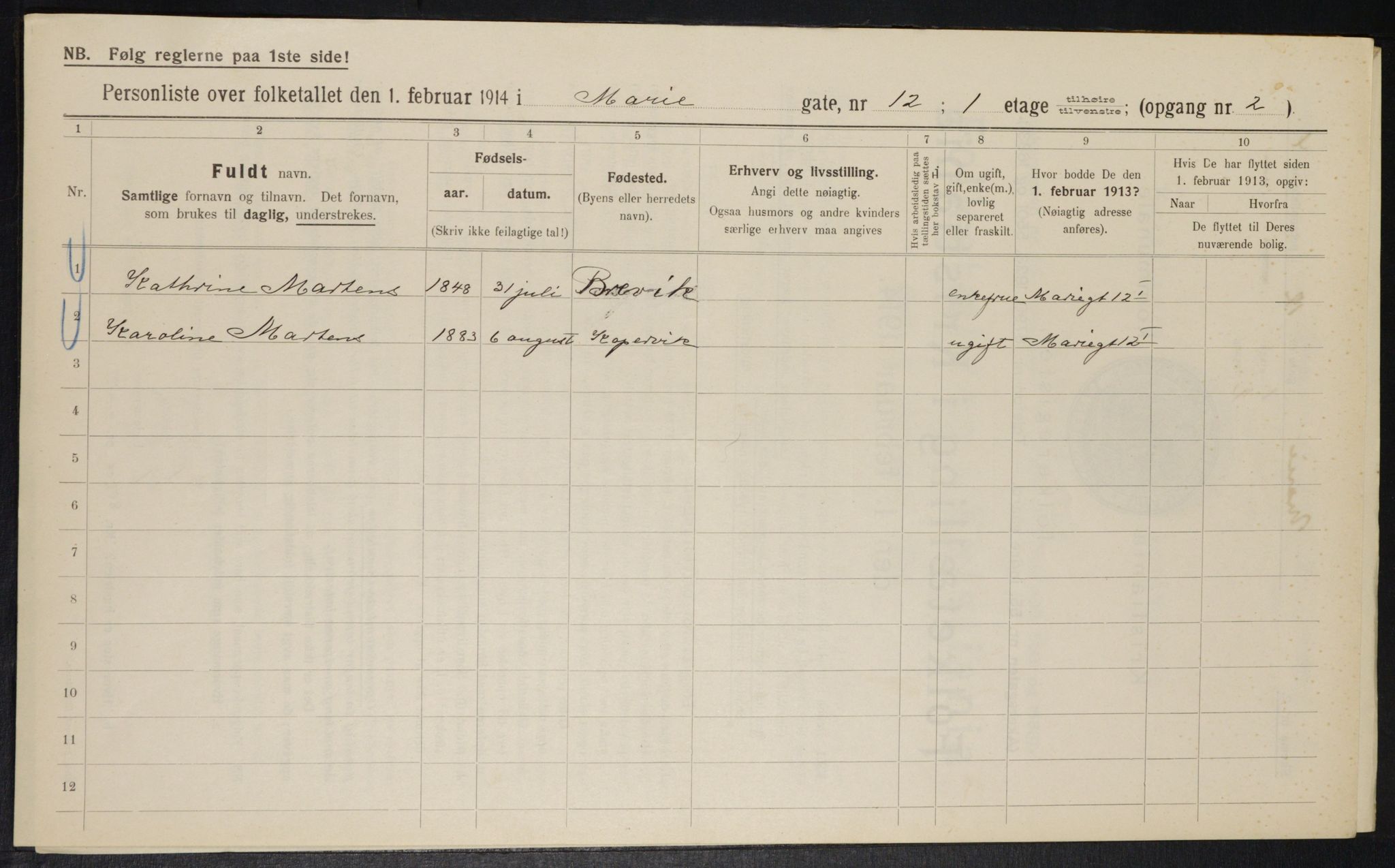 OBA, Municipal Census 1914 for Kristiania, 1914, p. 62893