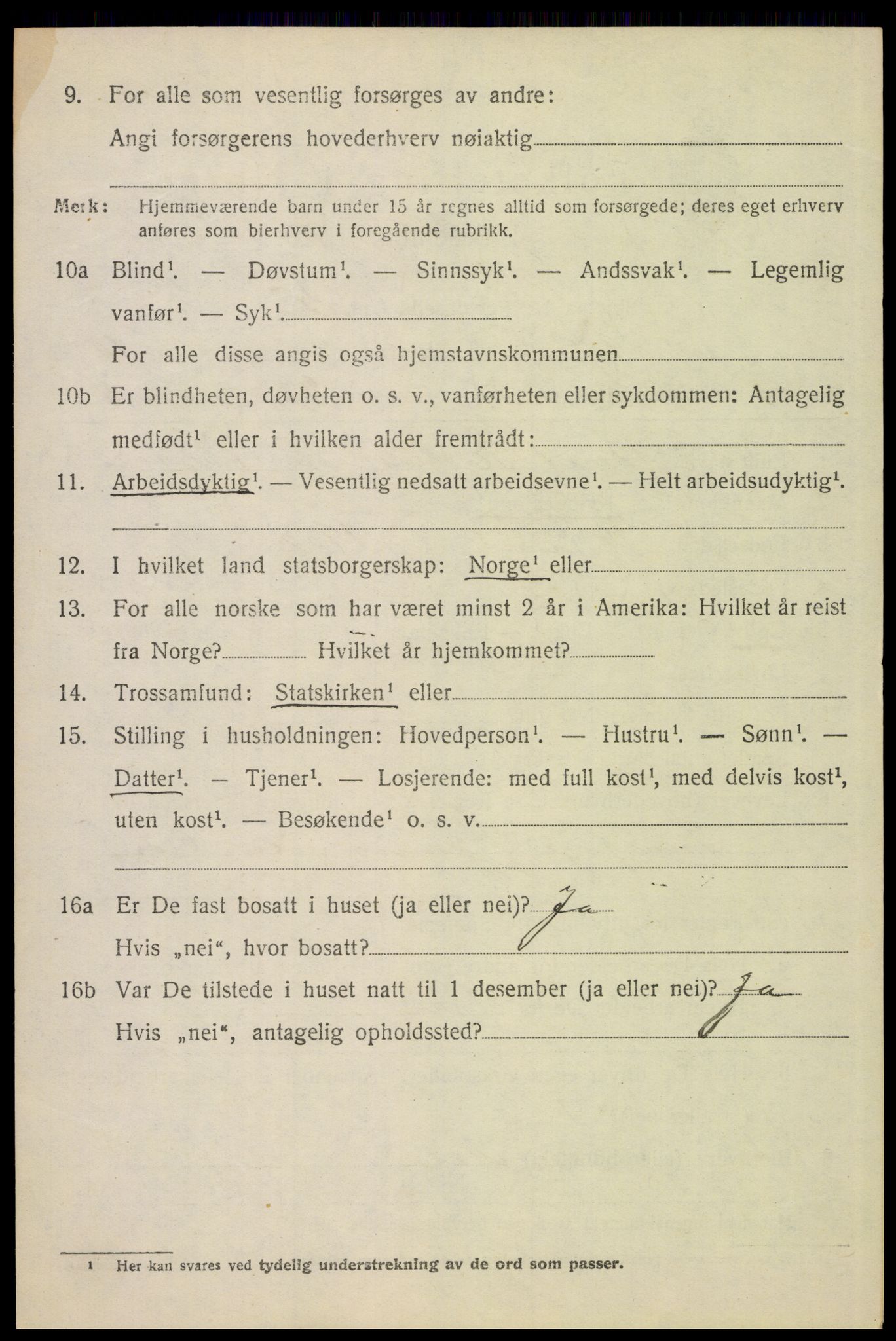 SAH, 1920 census for Tynset, 1920, p. 8021