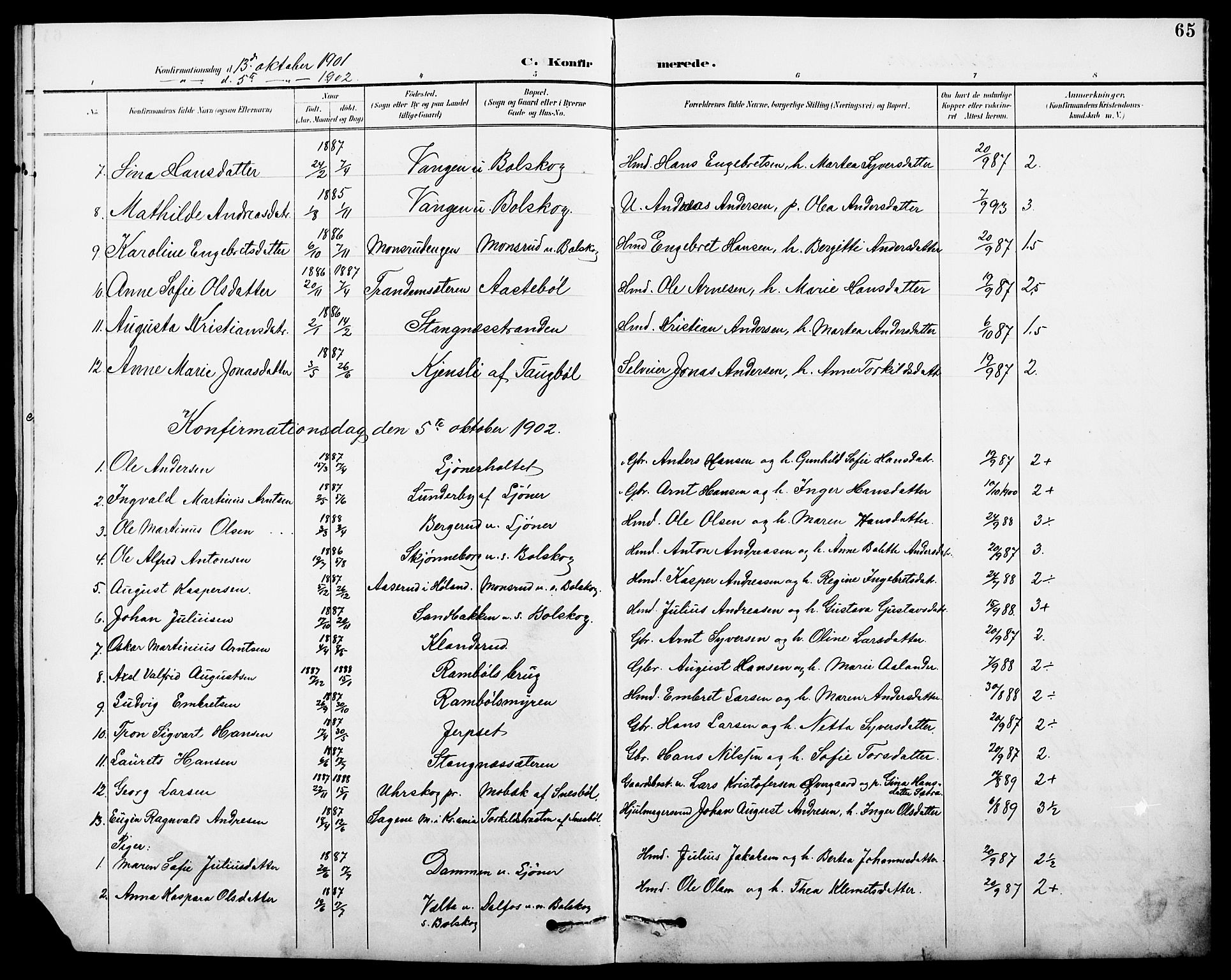 Eidskog prestekontor, AV/SAH-PREST-026/H/Ha/Hab/L0002: Parish register (copy) no. 2, 1895-1923, p. 65