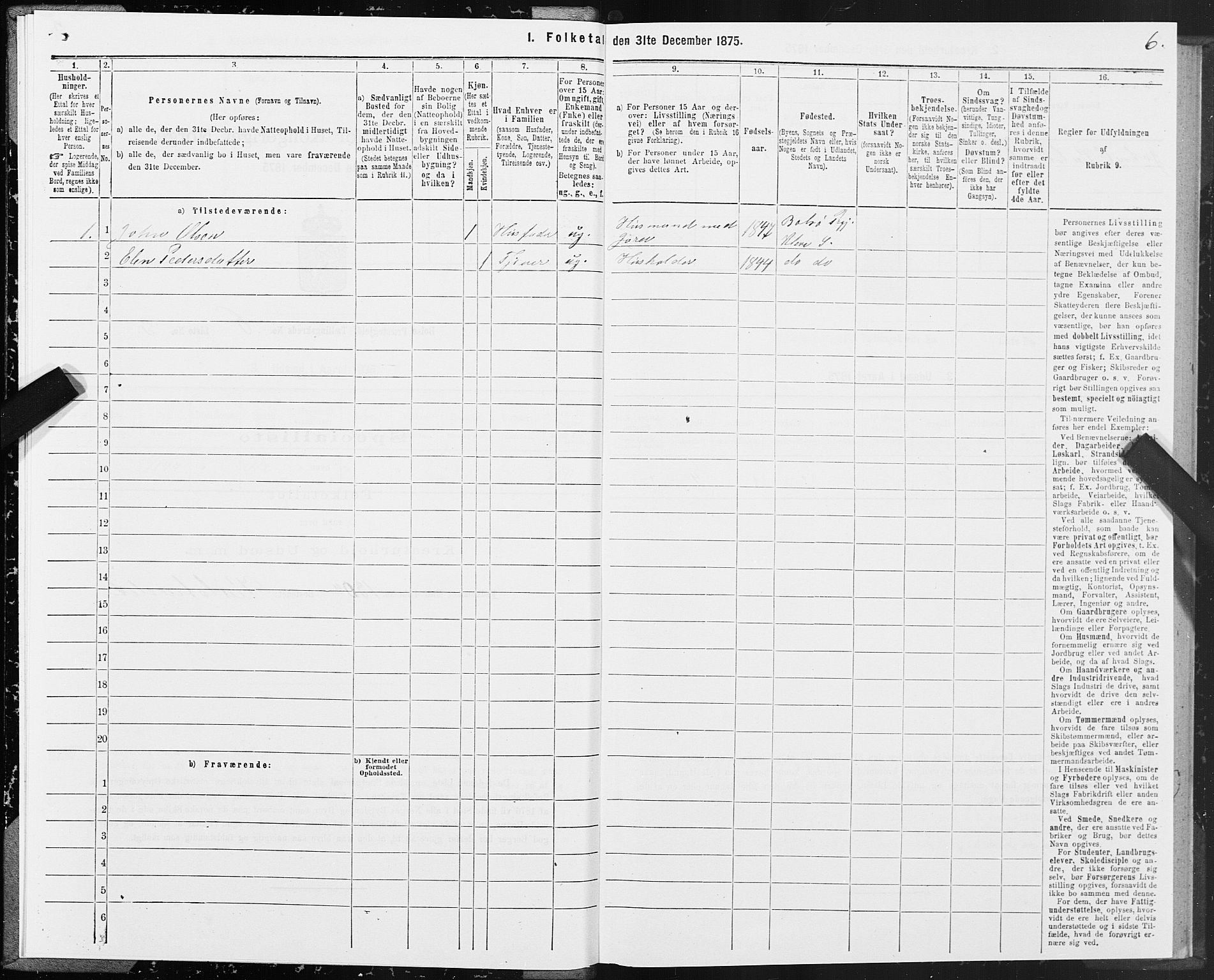 SAT, 1875 census for 1544P Bolsøy, 1875, p. 4006