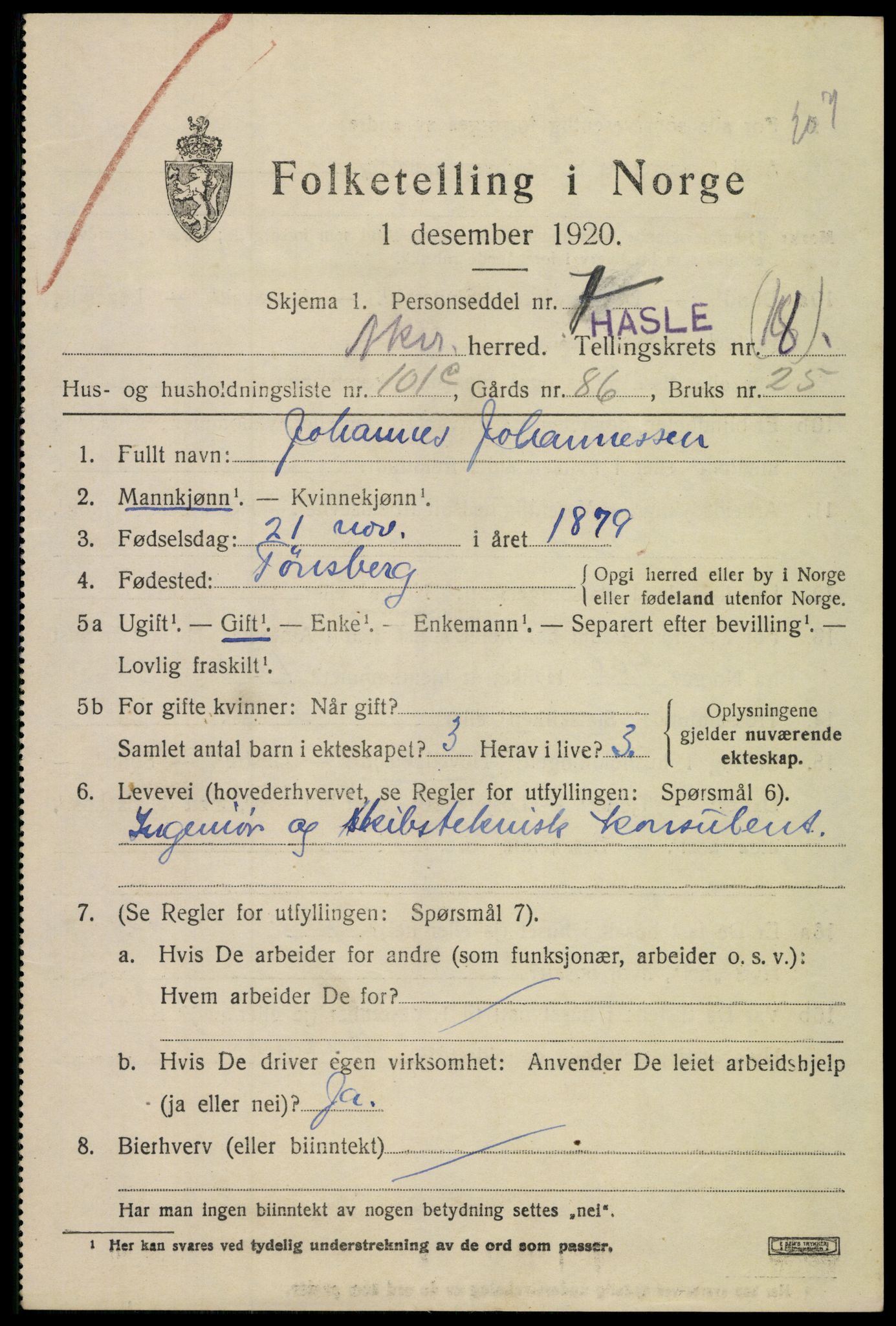 SAO, 1920 census for Aker, 1920, p. 112692