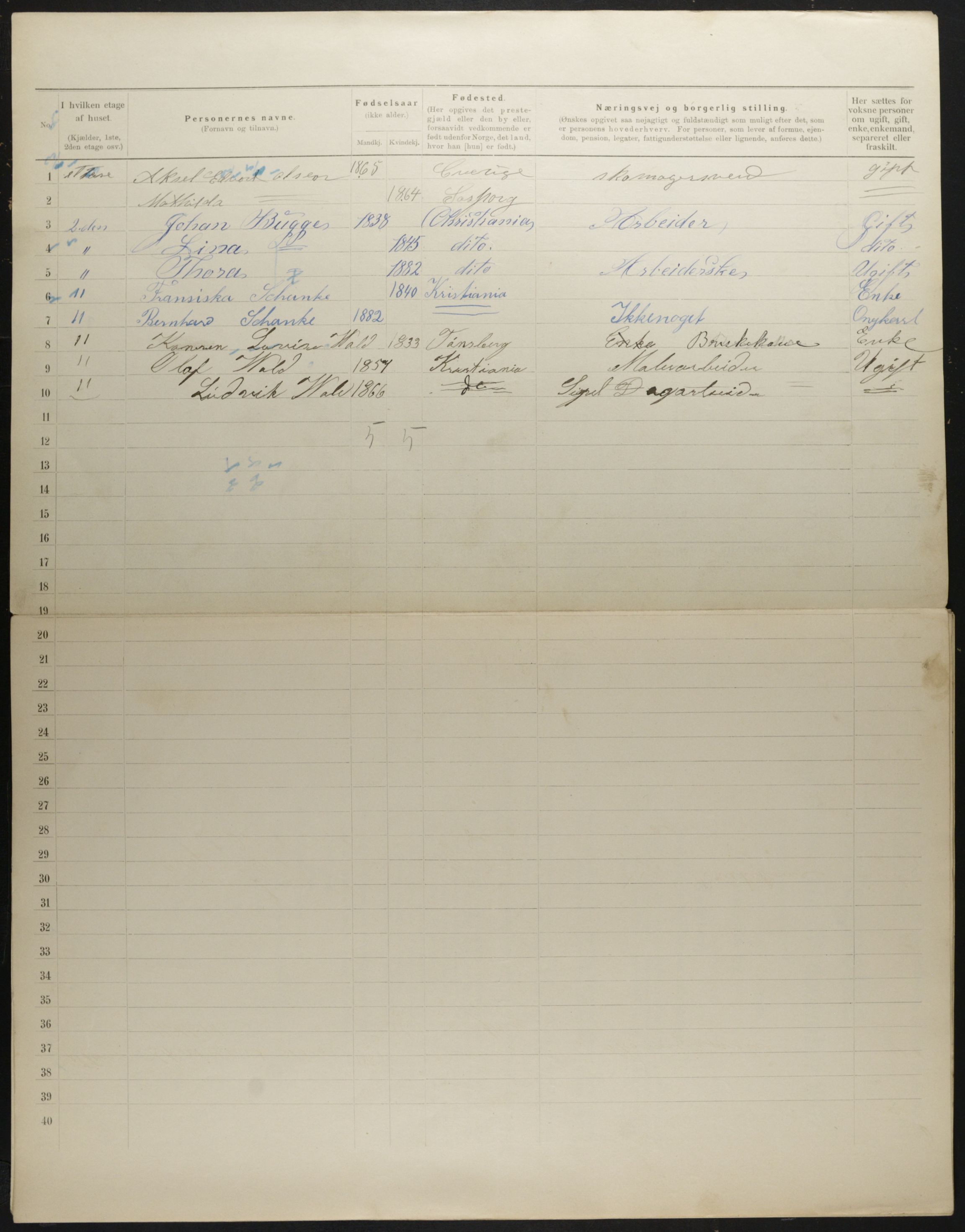 OBA, Municipal Census 1901 for Kristiania, 1901, p. 836