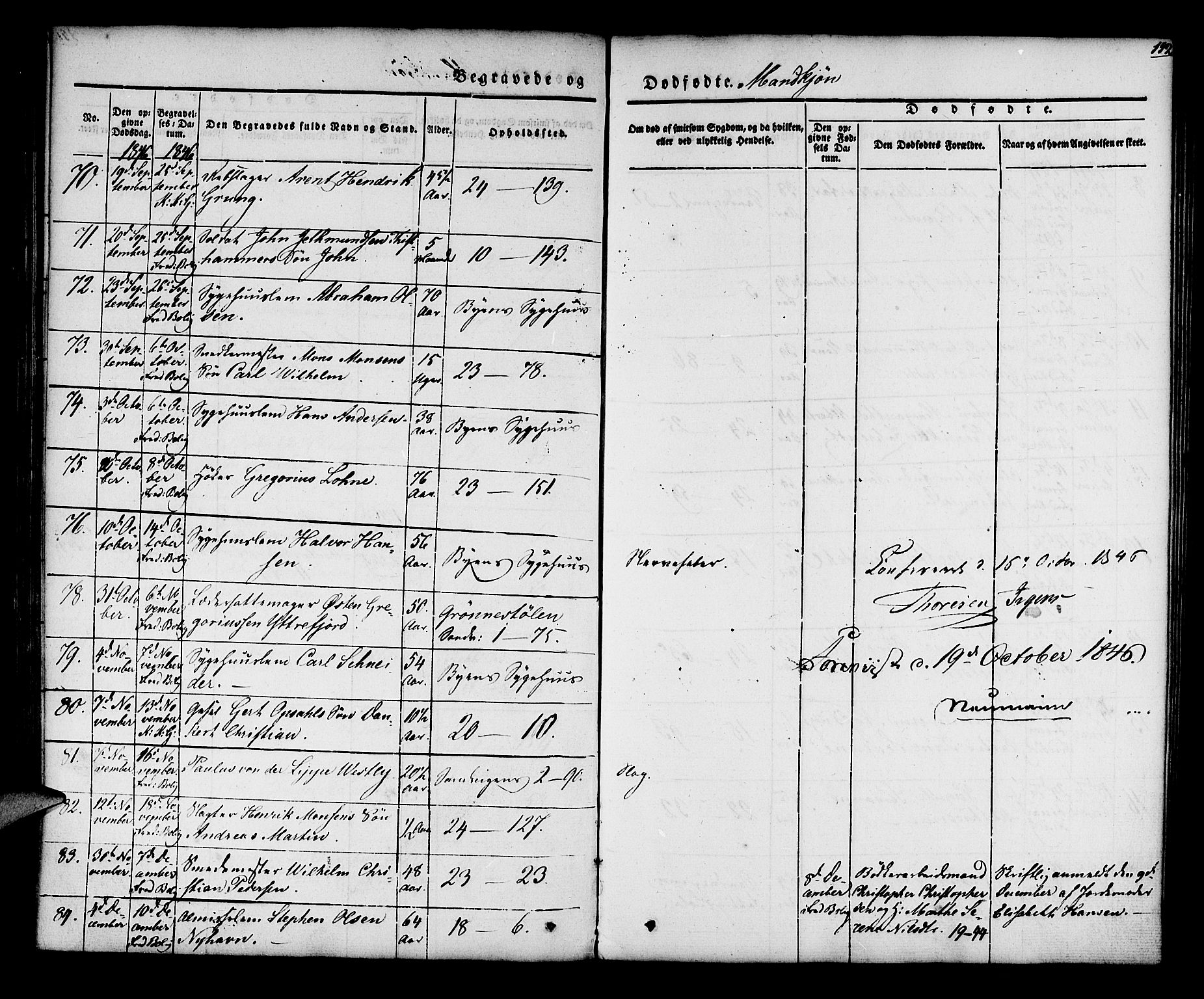 Korskirken sokneprestembete, AV/SAB-A-76101/H/Hab: Parish register (copy) no. E 1, 1837-1851, p. 152