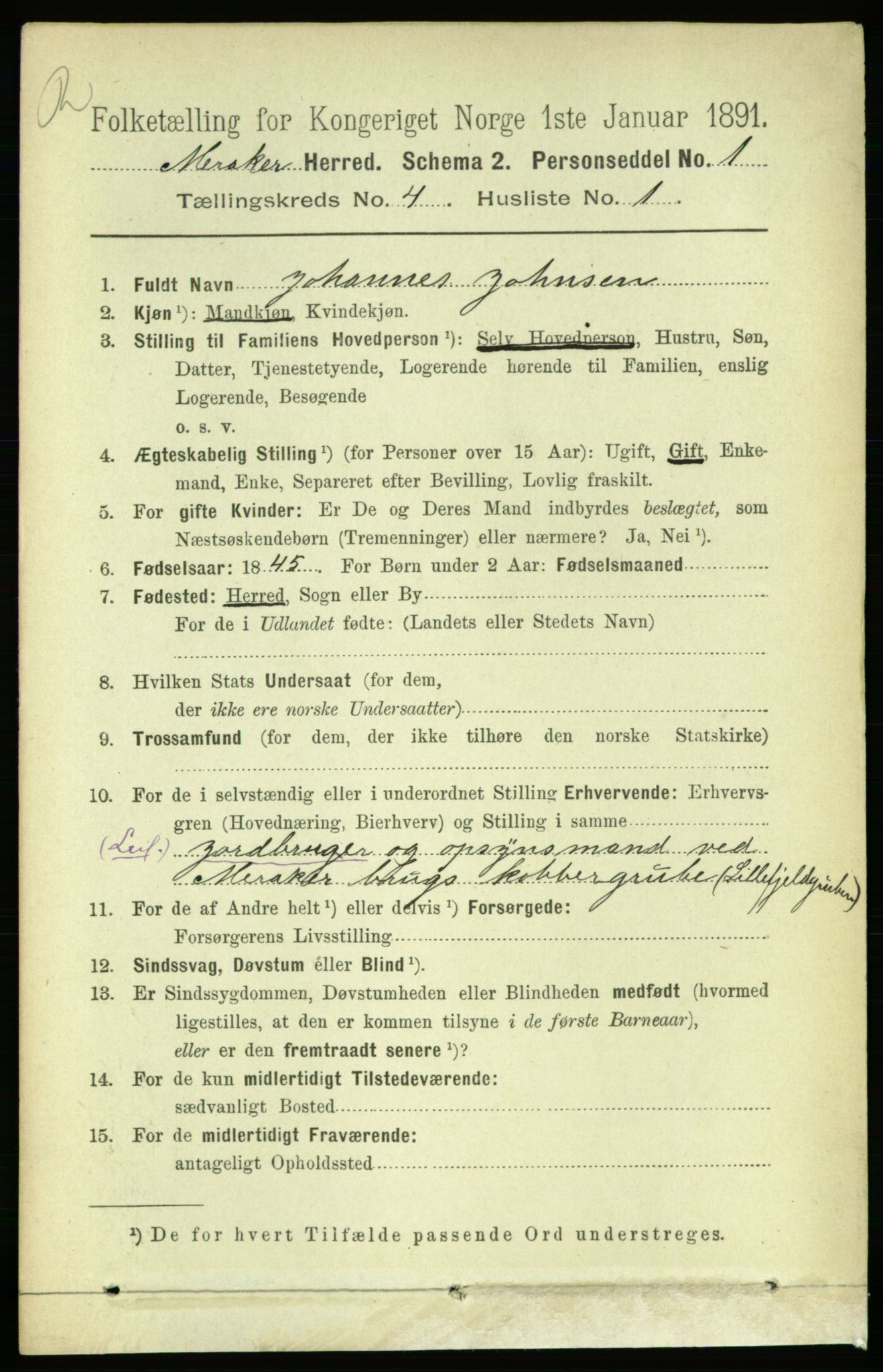 RA, 1891 census for 1711 Meråker, 1891, p. 1597