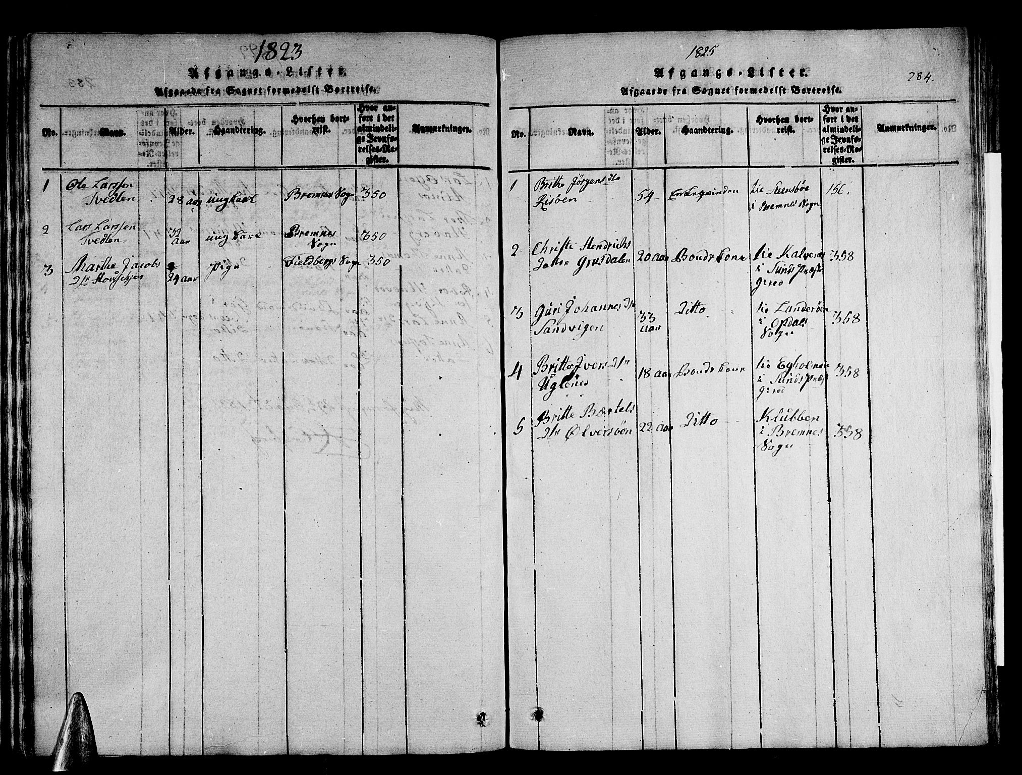 Stord sokneprestembete, AV/SAB-A-78201/H/Haa: Parish register (official) no. A 5, 1816-1825, p. 284