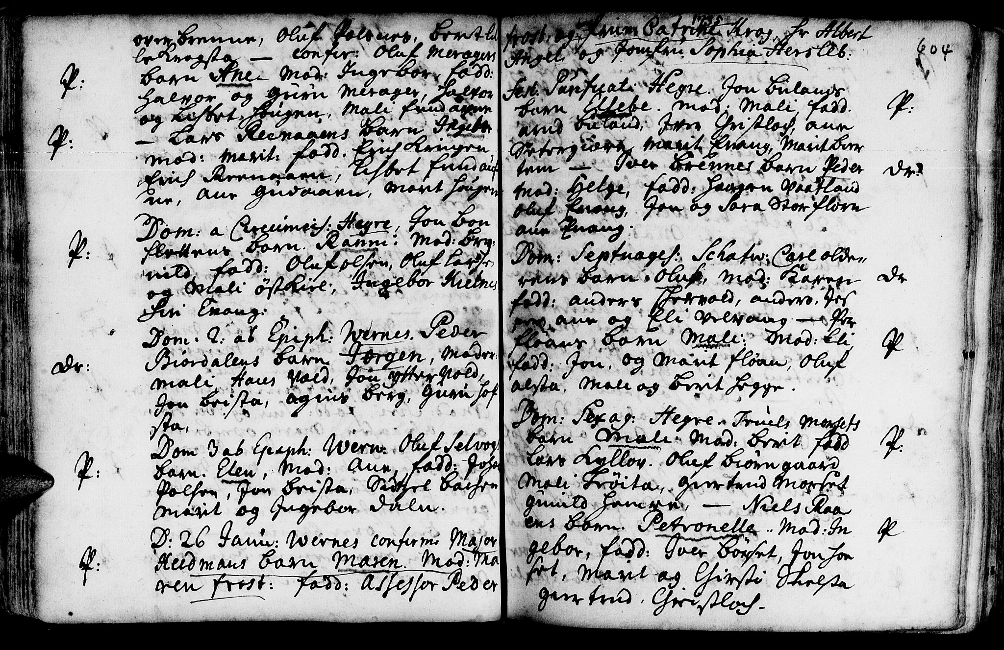 Ministerialprotokoller, klokkerbøker og fødselsregistre - Nord-Trøndelag, SAT/A-1458/709/L0055: Parish register (official) no. 709A03, 1730-1739, p. 603-604