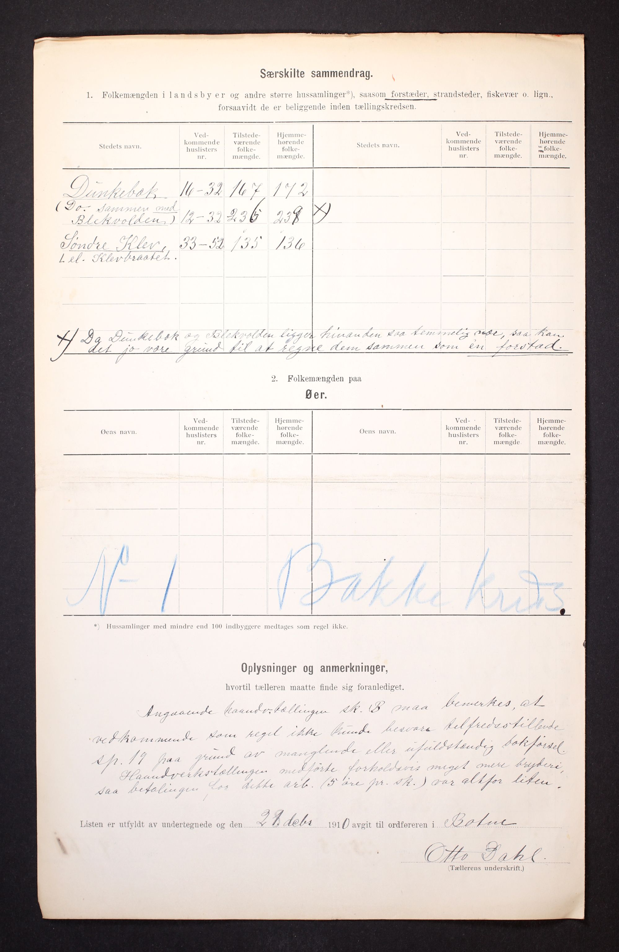 RA, 1910 census for Botne, 1910, p. 6