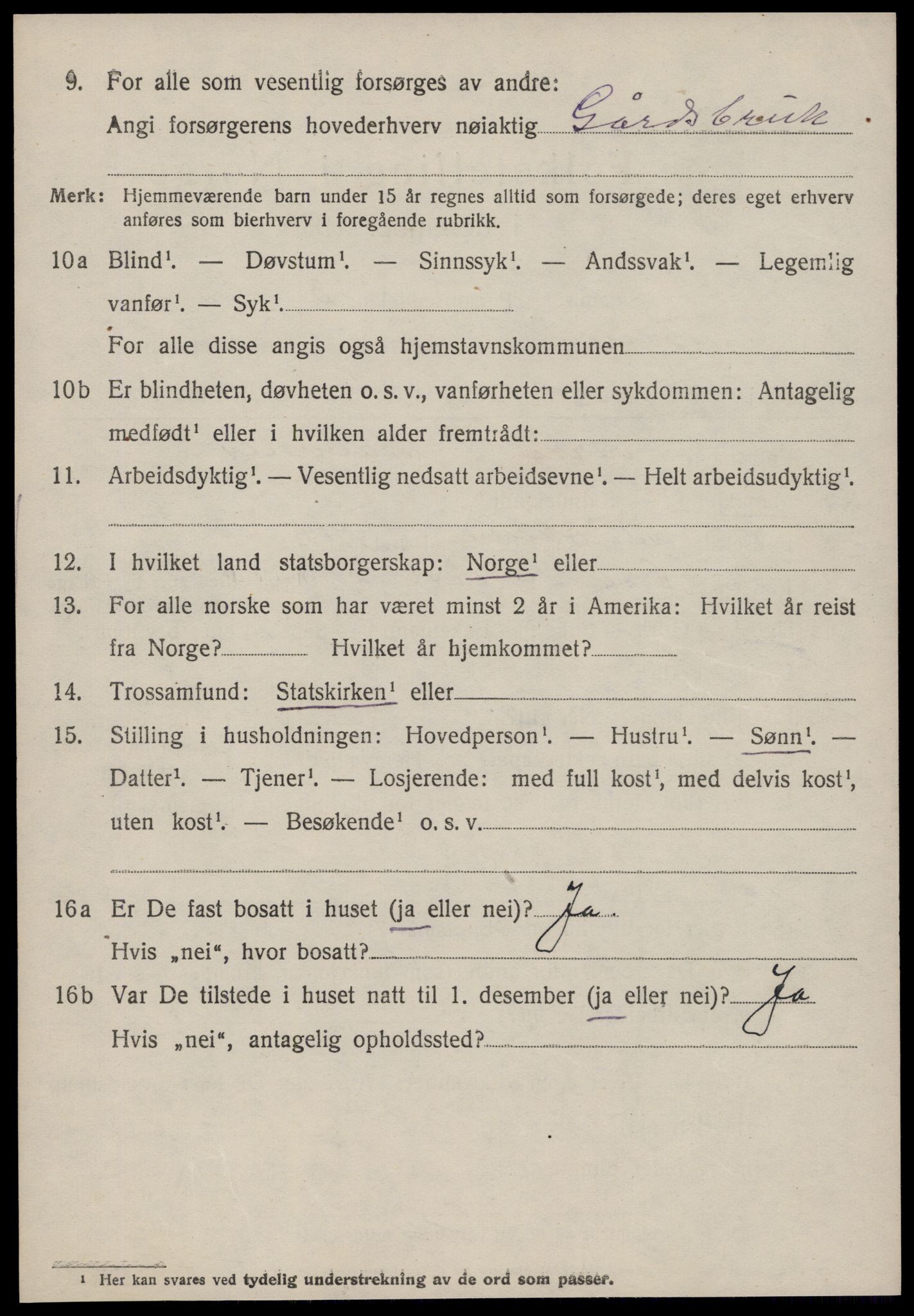 SAT, 1920 census for Vestnes, 1920, p. 6496