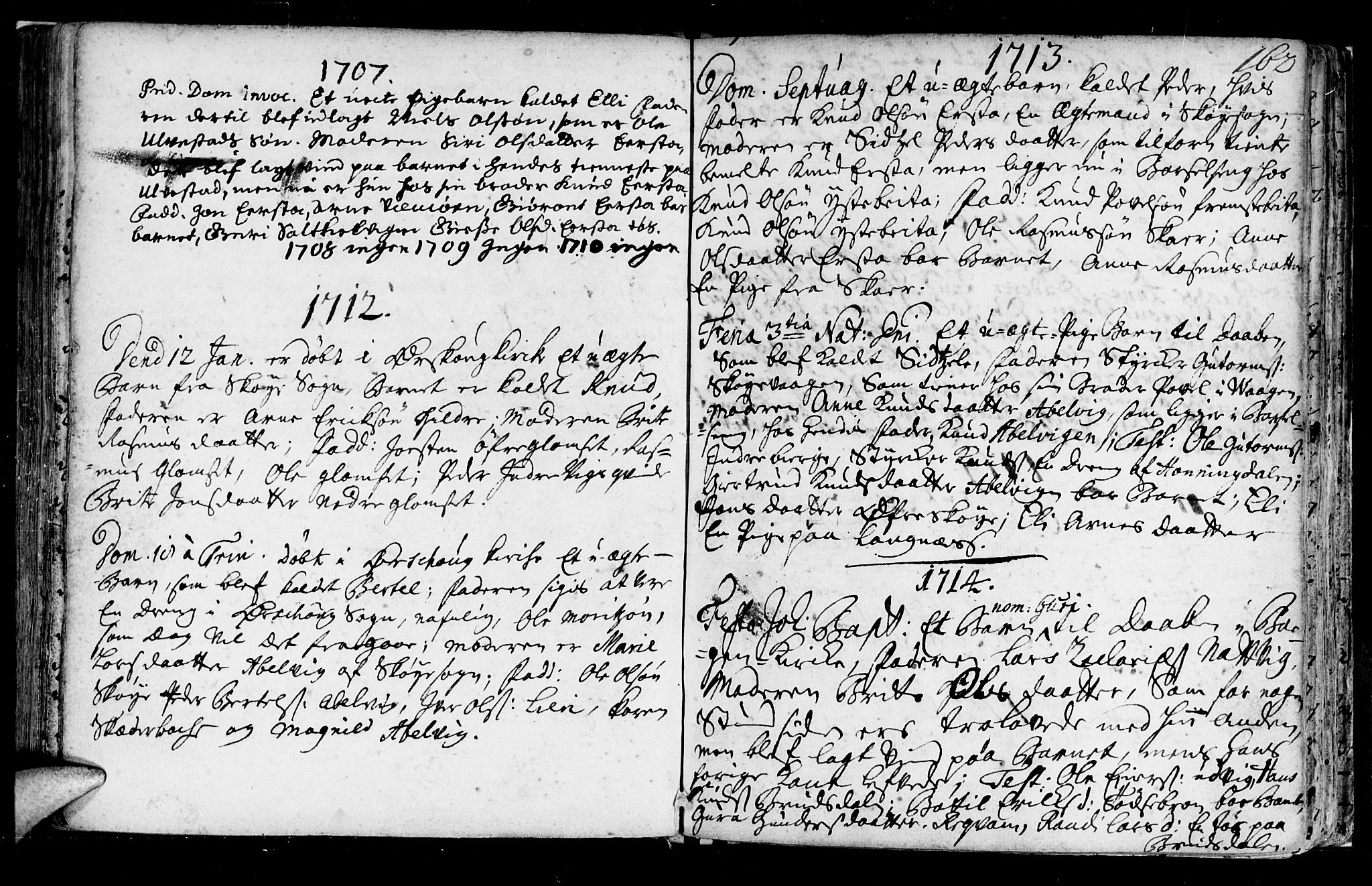 Ministerialprotokoller, klokkerbøker og fødselsregistre - Møre og Romsdal, SAT/A-1454/524/L0349: Parish register (official) no. 524A01, 1698-1779, p. 162