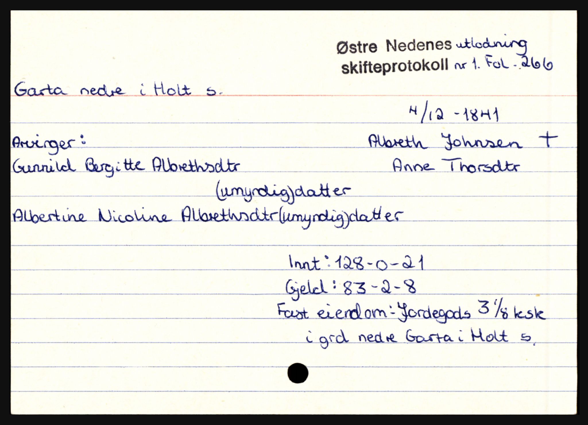 Holt sorenskriveri, SAK/1221-0002/H, p. 503