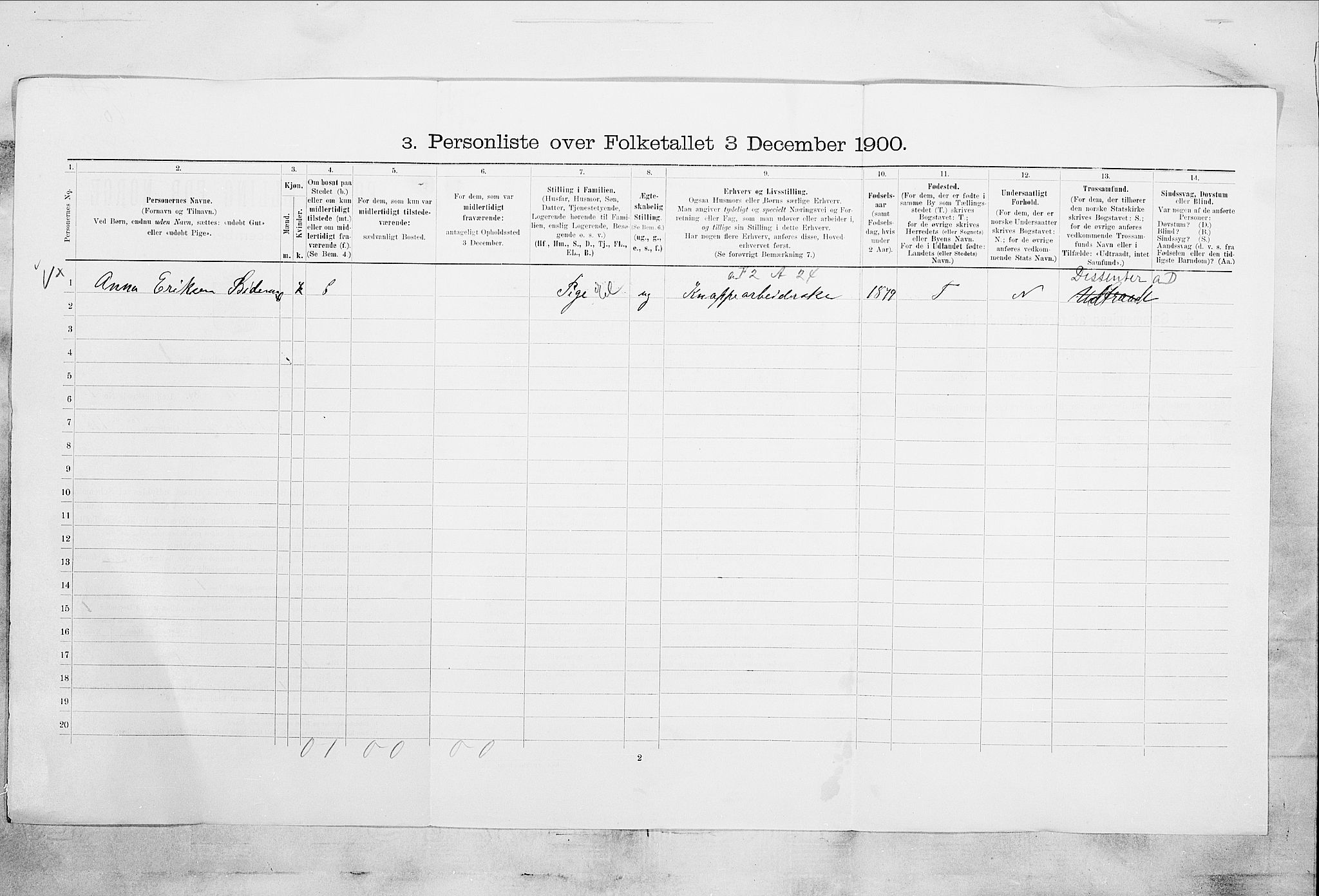 SAKO, 1900 census for Porsgrunn, 1900, p. 1671