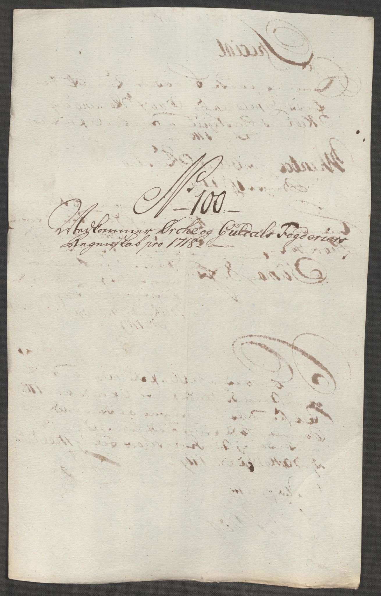 Rentekammeret inntil 1814, Reviderte regnskaper, Fogderegnskap, RA/EA-4092/R60/L3972: Fogderegnskap Orkdal og Gauldal, 1718, p. 264