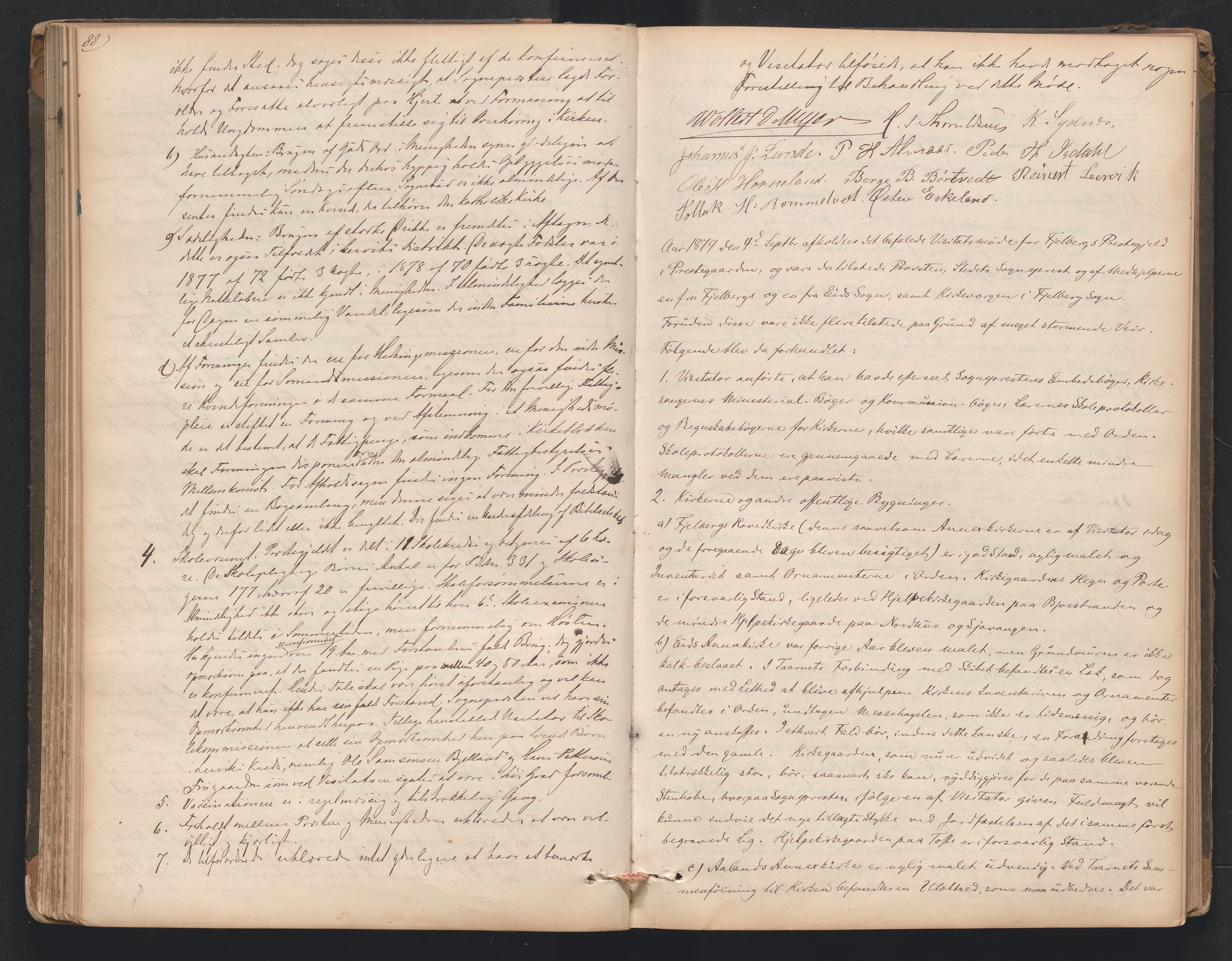 Nordre Sunnhordland prosti, AV/SAB-A-99912/F/L0001: Visitasprotokoll , 1860-1959, p. 88