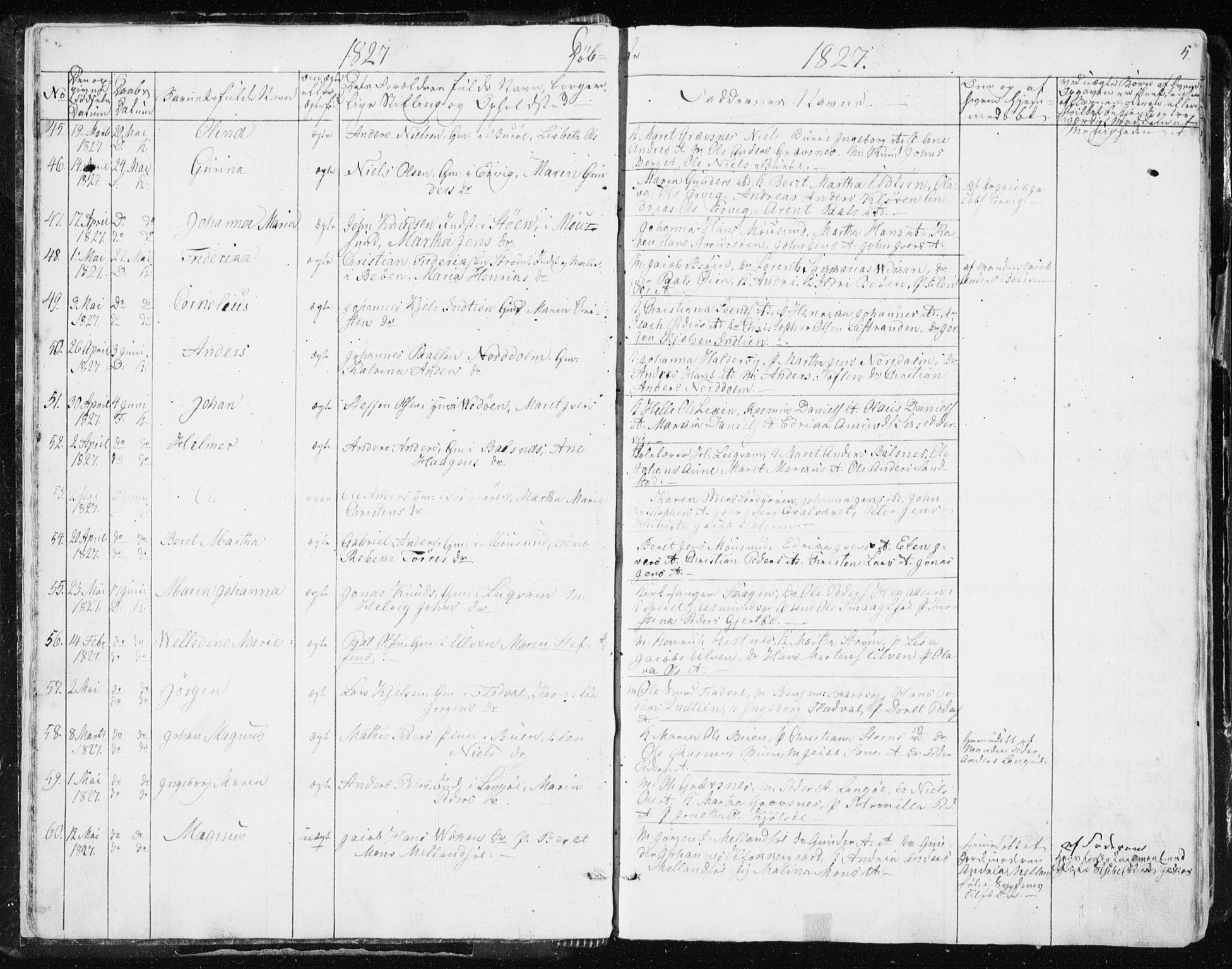 Ministerialprotokoller, klokkerbøker og fødselsregistre - Sør-Trøndelag, SAT/A-1456/634/L0528: Parish register (official) no. 634A04, 1827-1842, p. 5