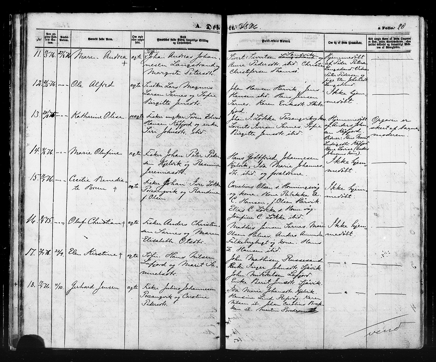 Måsøy sokneprestkontor, AV/SATØ-S-1348/H/Ha/L0006kirke: Parish register (official) no. 6, 1861-1886, p. 28