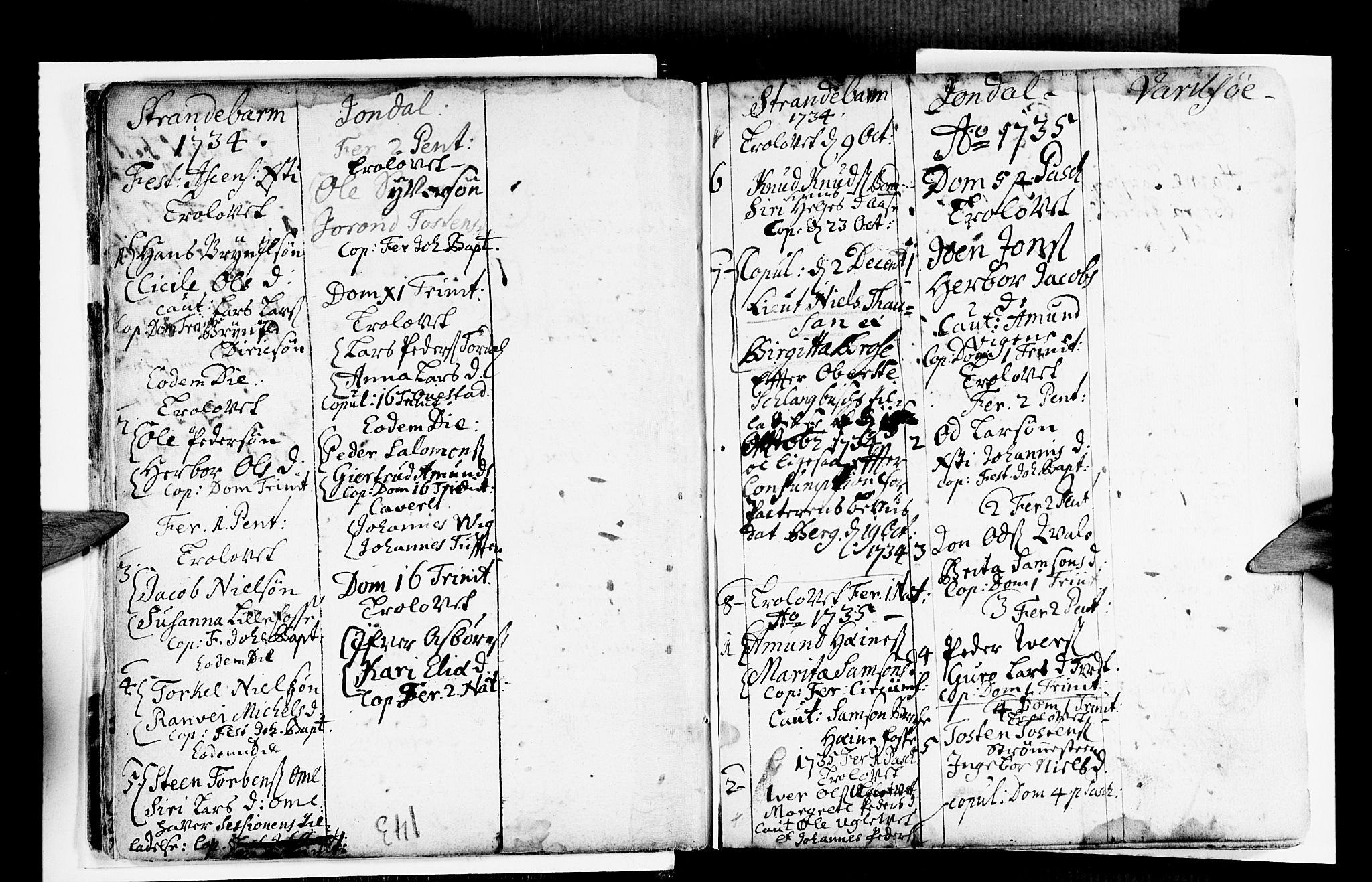 Strandebarm sokneprestembete, SAB/A-78401/H/Haa: Parish register (official) no. A 2 /1, 1727-1750, p. 143