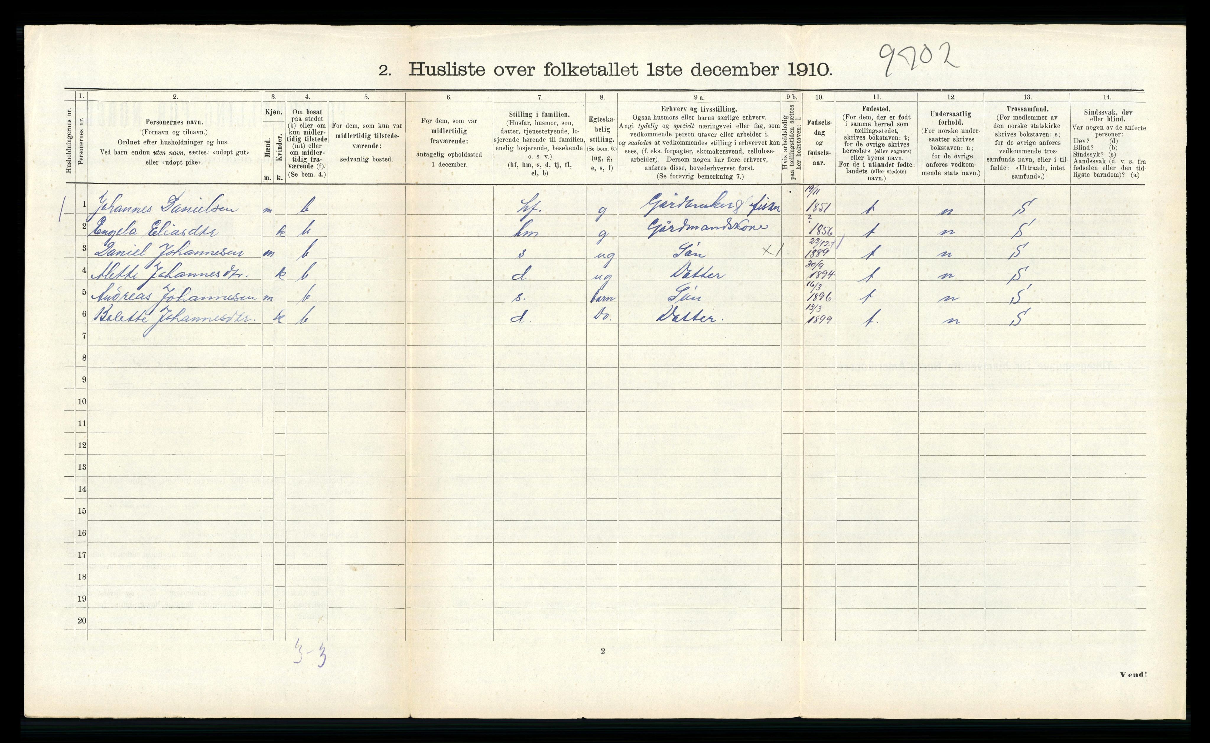 RA, 1910 census for Kinn, 1910, p. 471