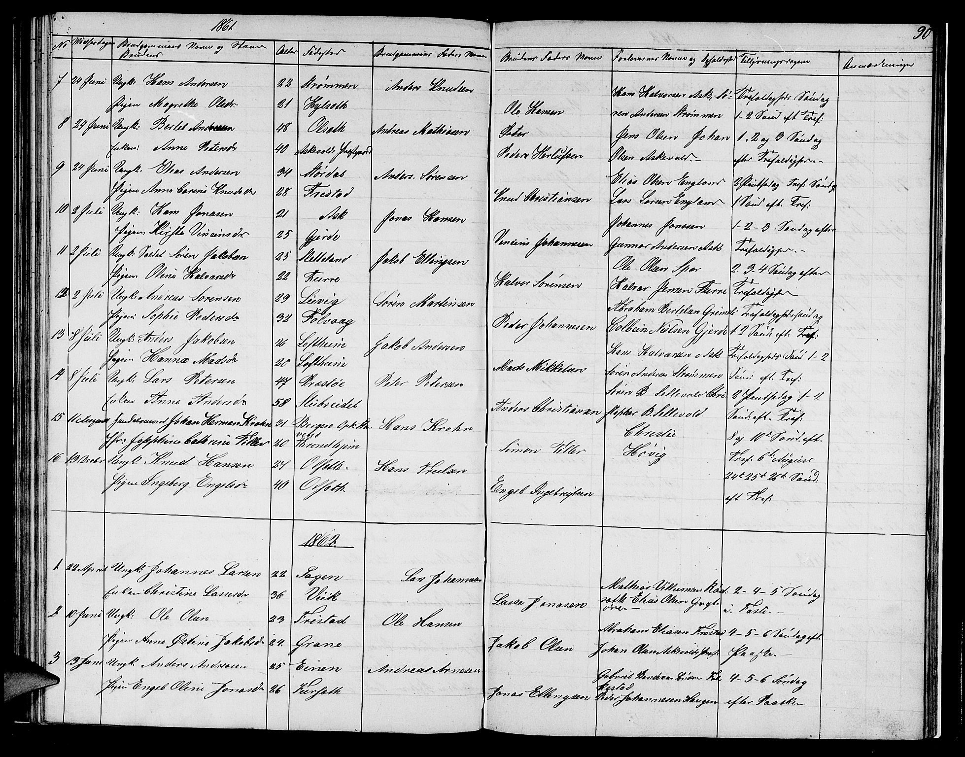 Askvoll sokneprestembete, SAB/A-79501/H/Hab/Haba/L0001: Parish register (copy) no. A 1, 1853-1872, p. 90