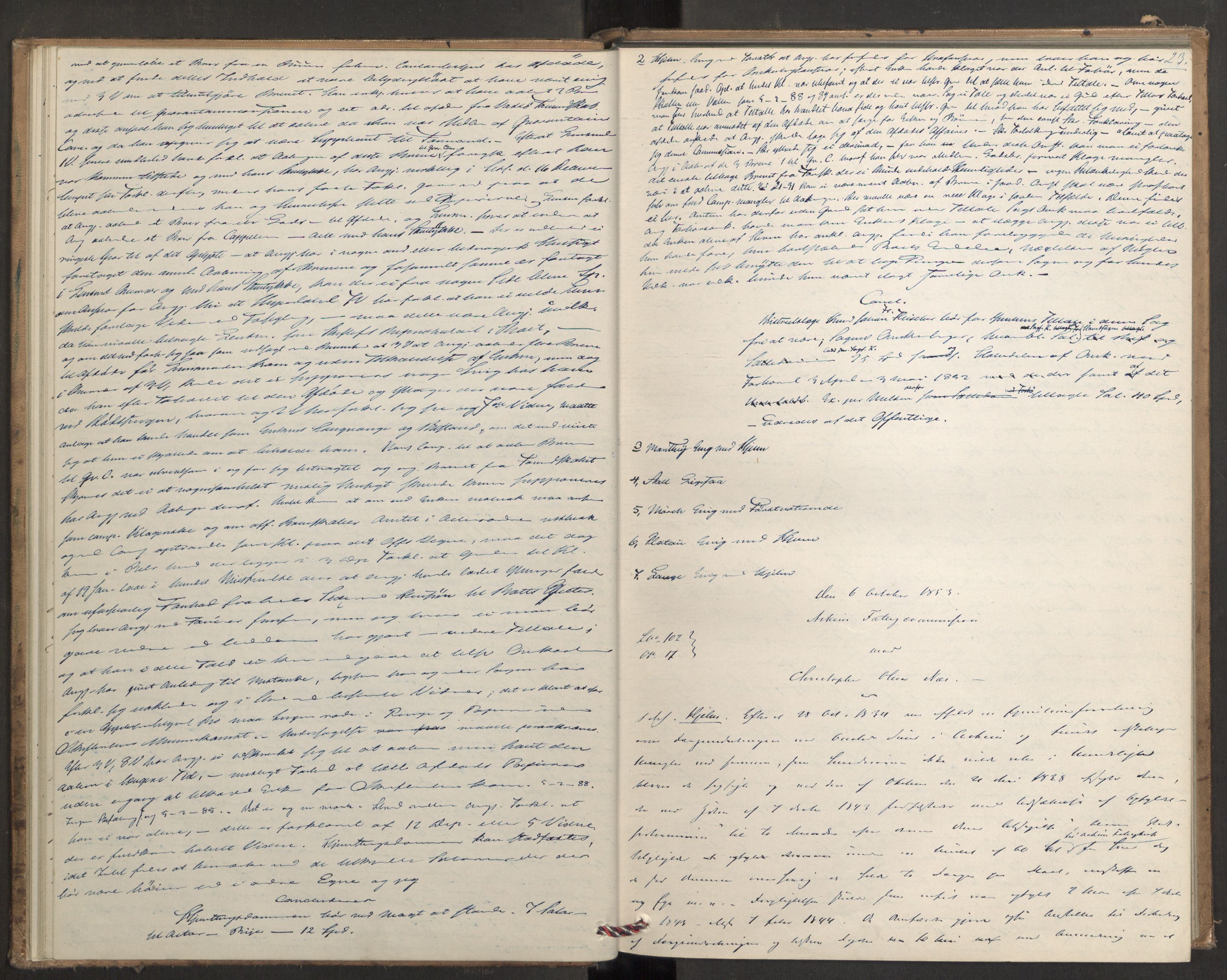 Høyesterett, AV/RA-S-1002/E/Eb/Ebb/L0046/0002: Voteringsprotokoller / Voteringsprotokoll, 1853-1854, p. 22b-23a