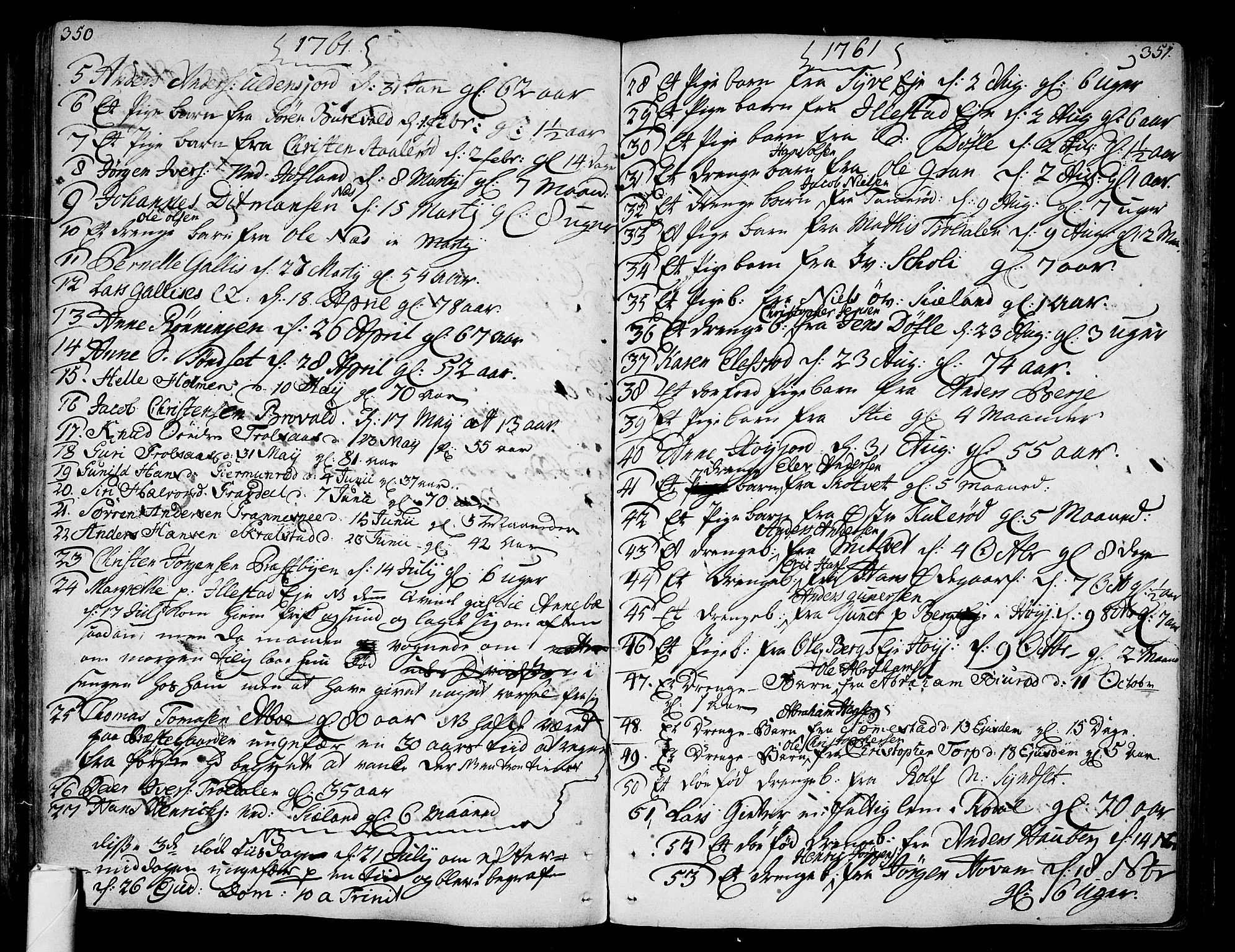 Andebu kirkebøker, AV/SAKO-A-336/F/Fa/L0002: Parish register (official) no. 2, 1733-1802, p. 350-351