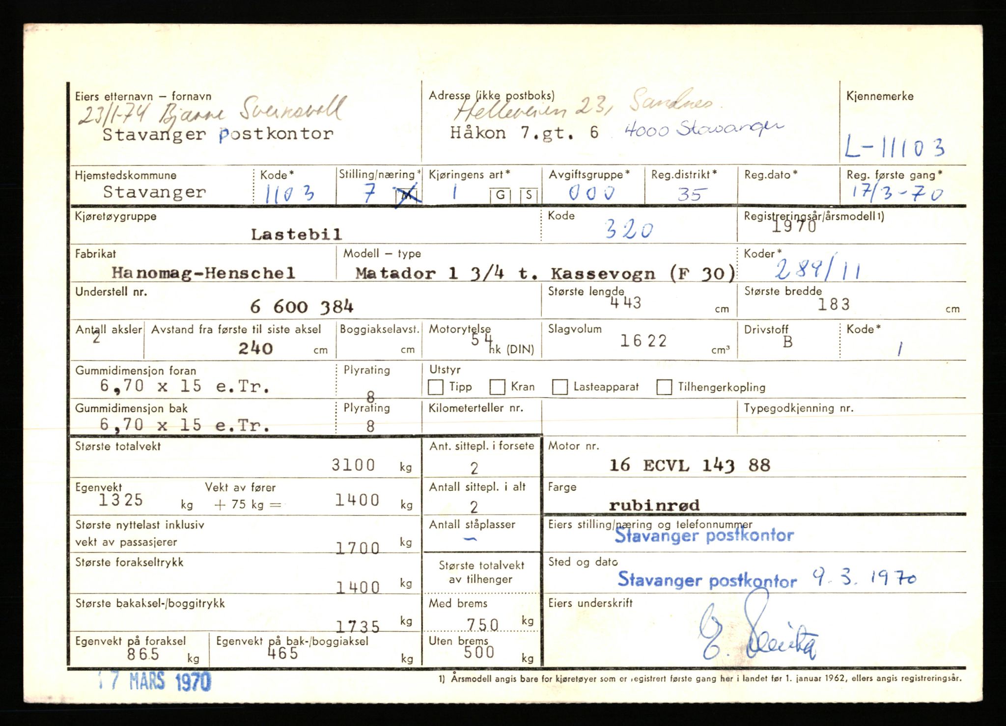 Stavanger trafikkstasjon, AV/SAST-A-101942/0/F/L0020: L-11000 - L-11499, 1930-1971, p. 481