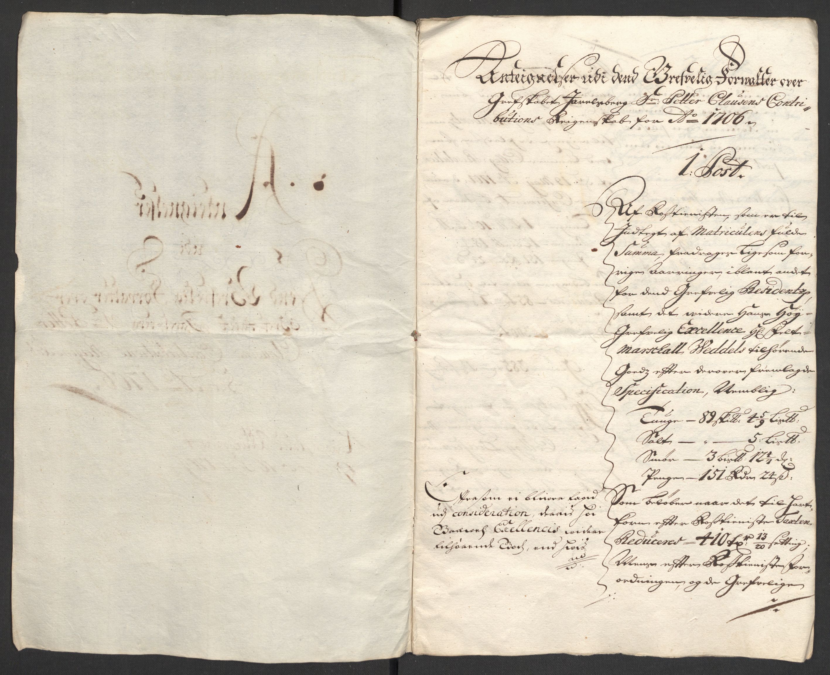 Rentekammeret inntil 1814, Reviderte regnskaper, Fogderegnskap, AV/RA-EA-4092/R32/L1872: Fogderegnskap Jarlsberg grevskap, 1706-1707, p. 245