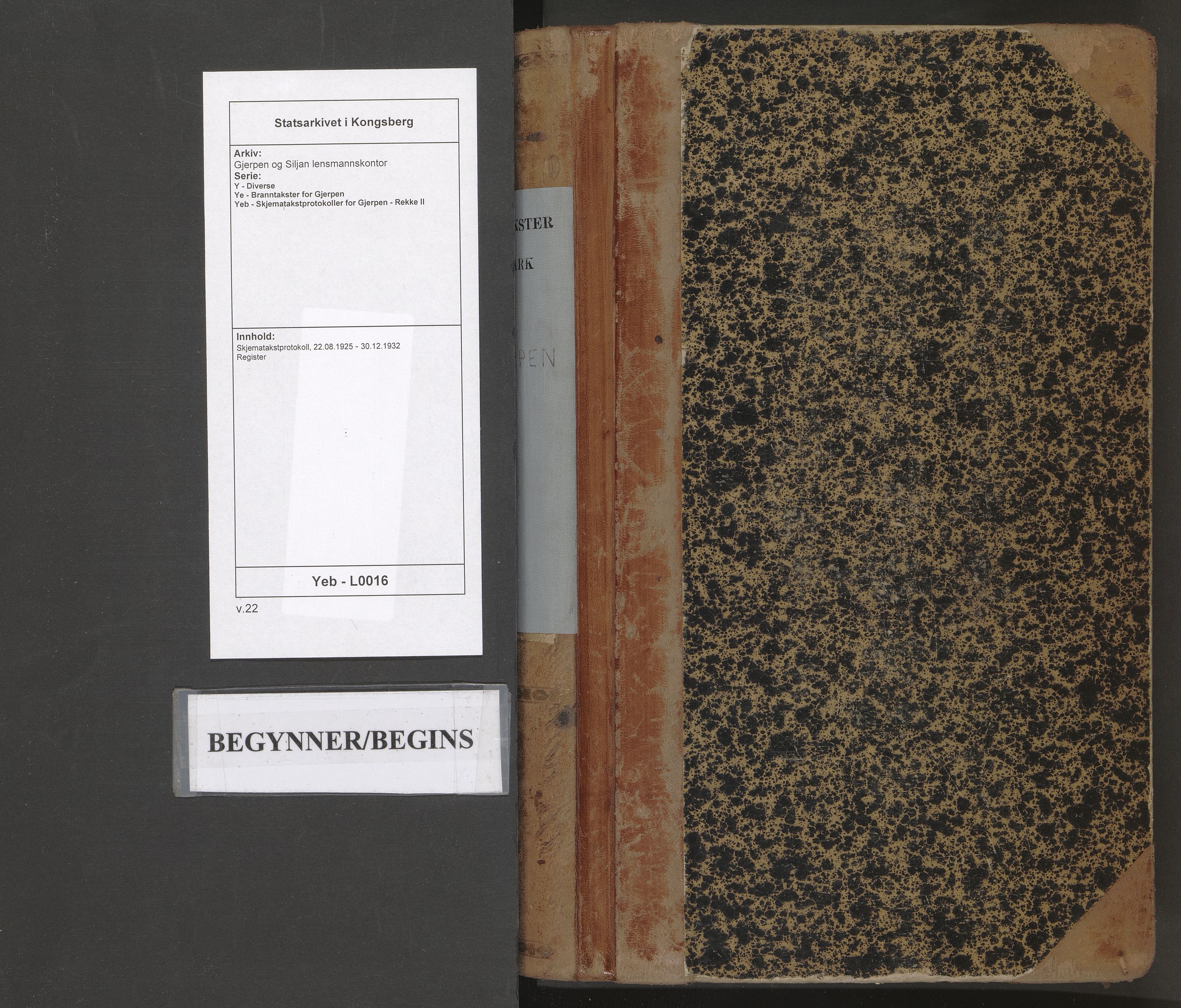 Gjerpen og Siljan lensmannskontor, AV/SAKO-A-555/Y/Ye/Yeb/L0016: Skjematakstprotokoll, 1925-1932