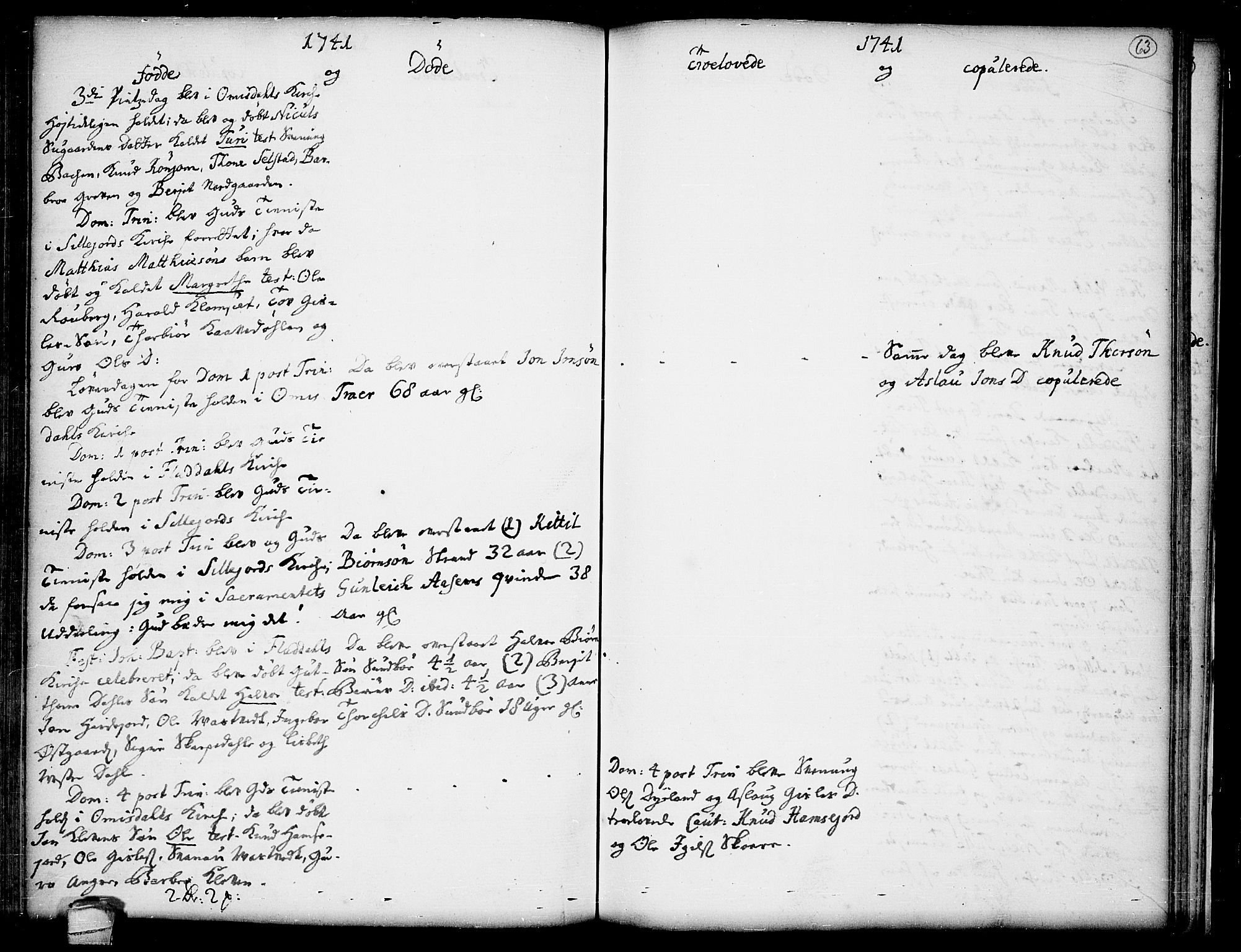 Seljord kirkebøker, SAKO/A-20/F/Fa/L0005: Parish register (official) no. I 5, 1737-1743, p. 63