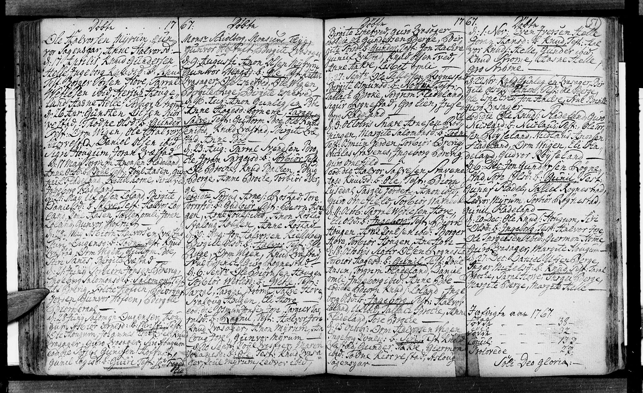 Valle sokneprestkontor, AV/SAK-1111-0044/F/Fa/Fac/L0002: Parish register (official) no. A 2, 1745-1776, p. 51