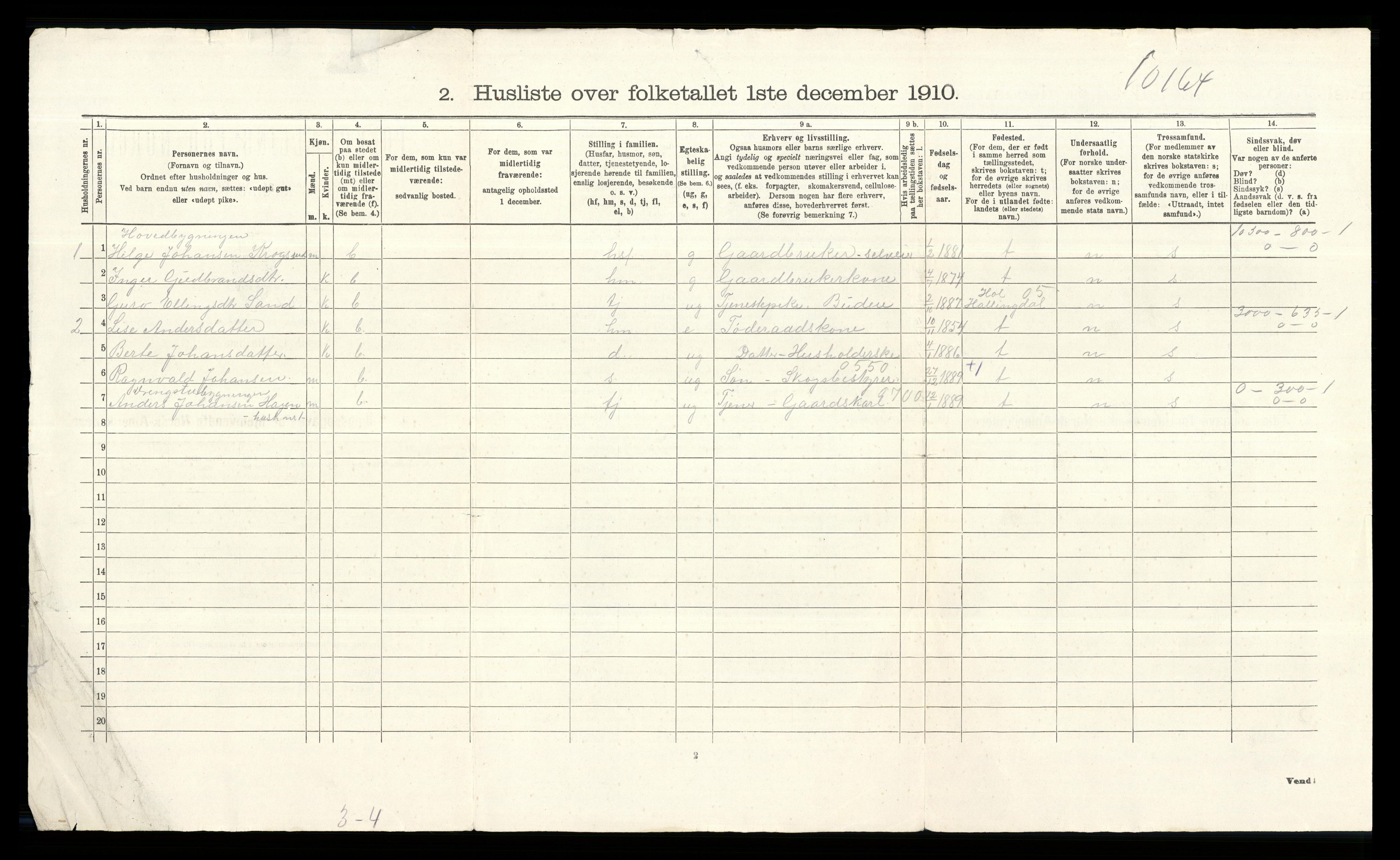 RA, 1910 census for Norderhov, 1910, p. 1477