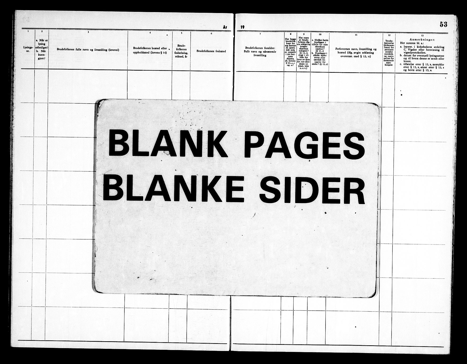 Fredrikstad domkirkes prestekontor Kirkebøker, SAO/A-10906/H/Ha/L0006: Banns register no. 6, 1960-1969, p. 53