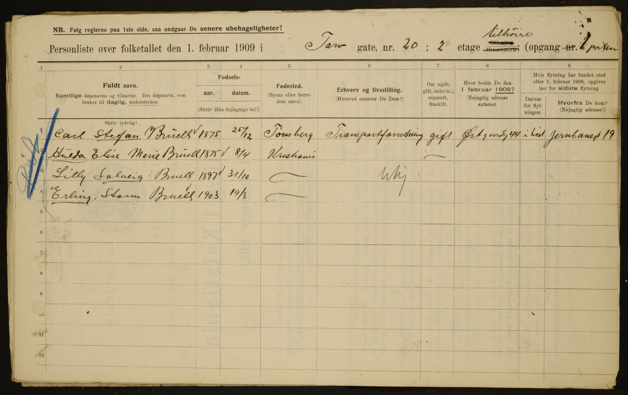OBA, Municipal Census 1909 for Kristiania, 1909, p. 103470